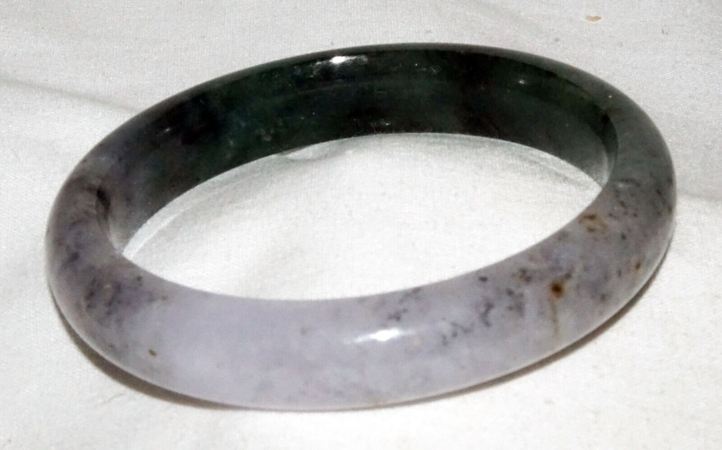 Vintage Chinese Grey Lavender & Green Jadeite Jade Bangle Bracelet (LeS)L25