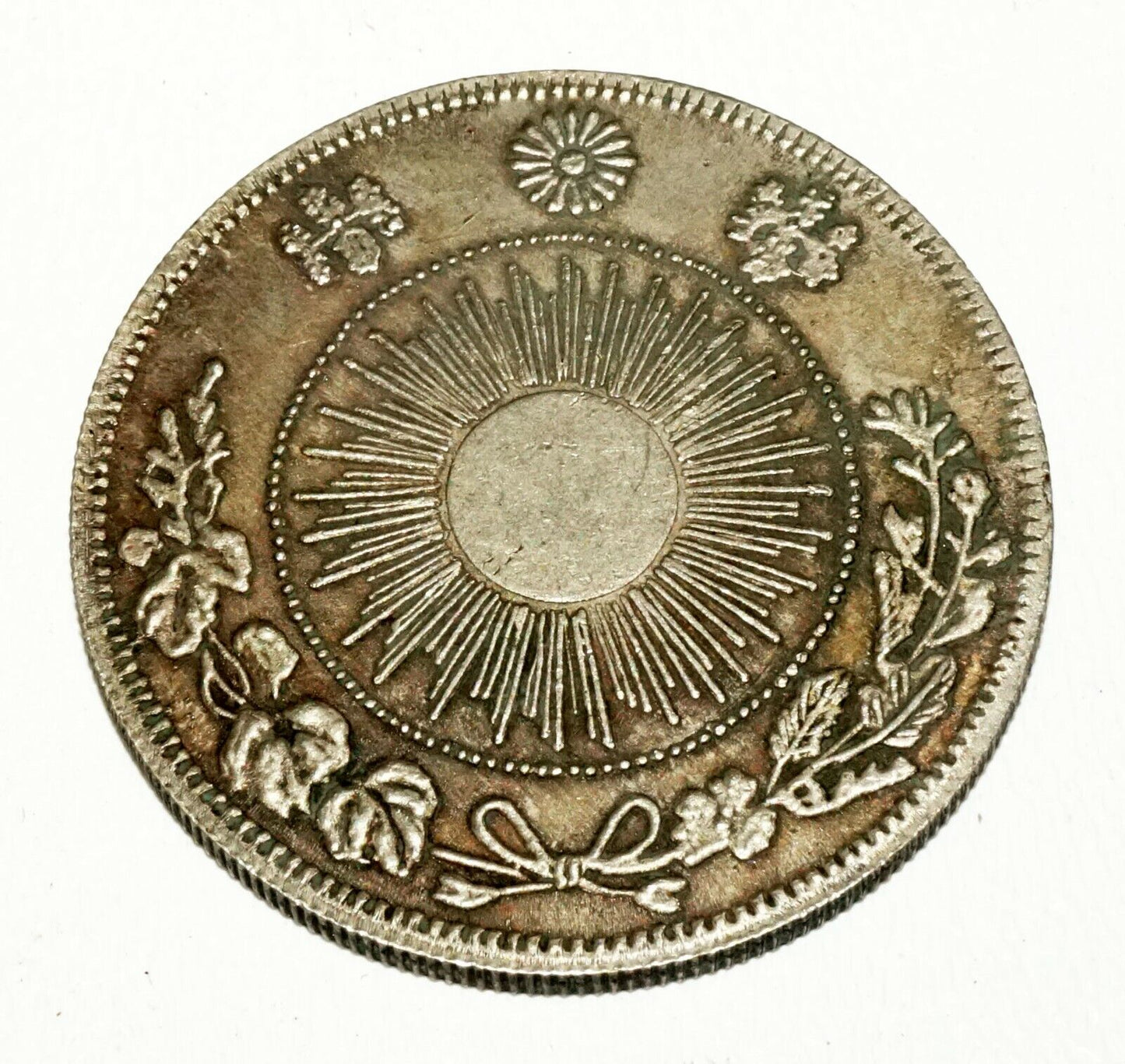 1870s Japanese Rising Sun Dragon 50Sen (Large Size) Silver Coin (NiD)19