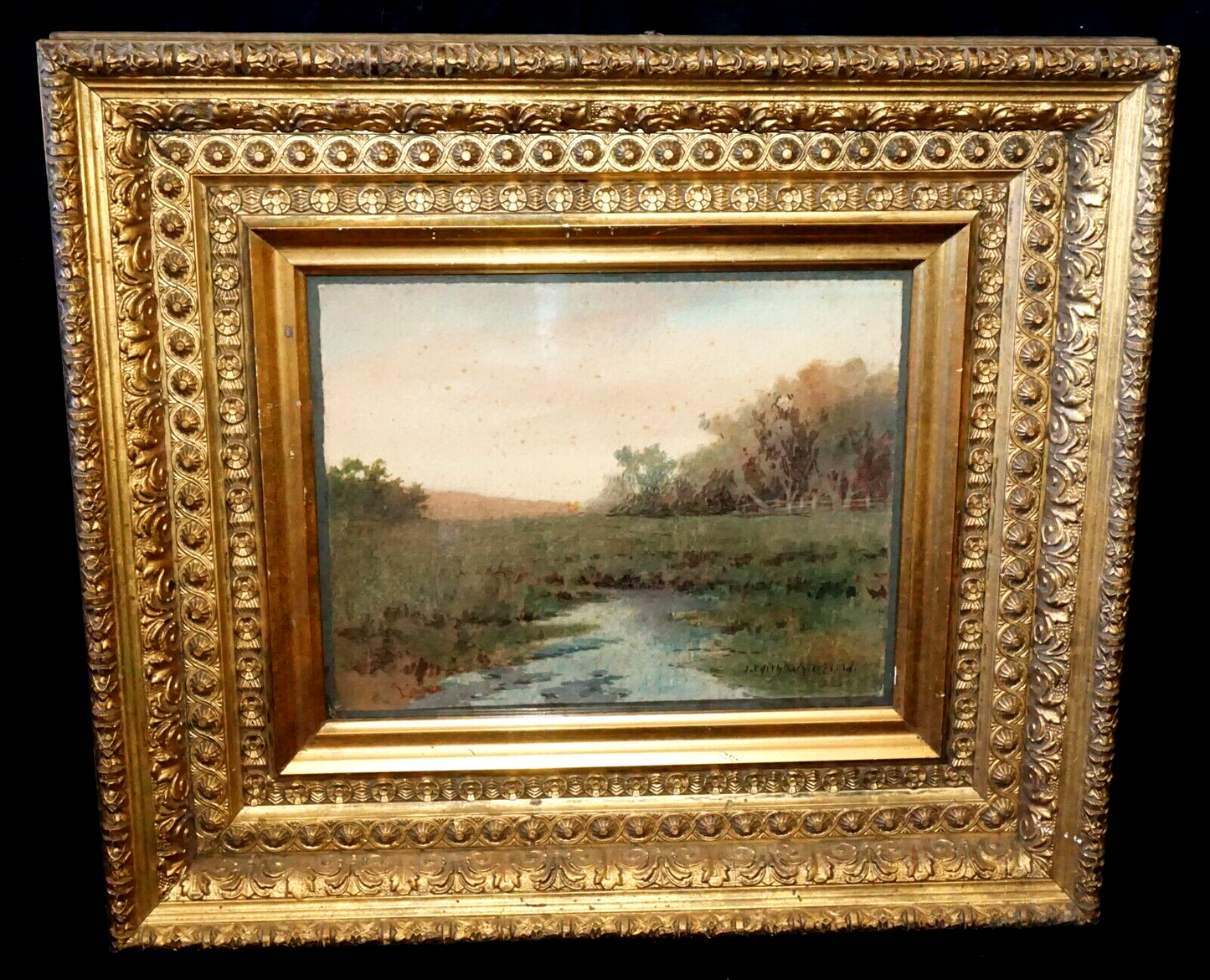 1890s California Watercolor Painting Florence Edith Whitefield (1864-1915)(New)