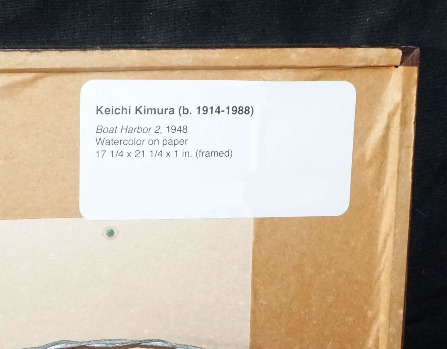 1948 Hawaii Watercolor Painting Boat Harbor II by Keiichi Kimura (1914-88) (PeN)