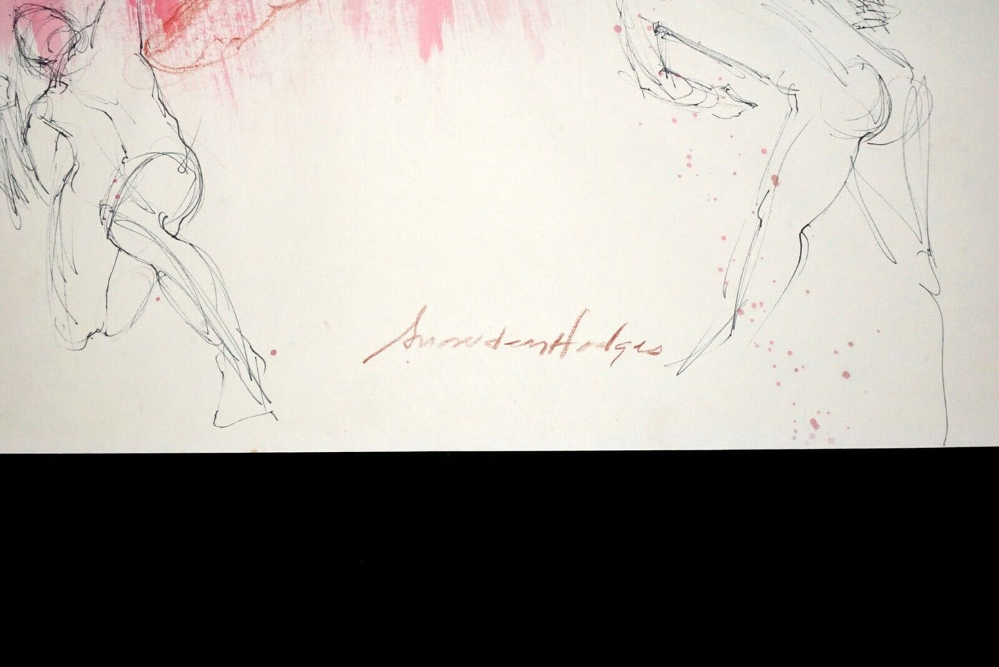 Hawaii Mixed Media WC Wash Drawing Painting Male Nude by Snowden Hodges (Sho)