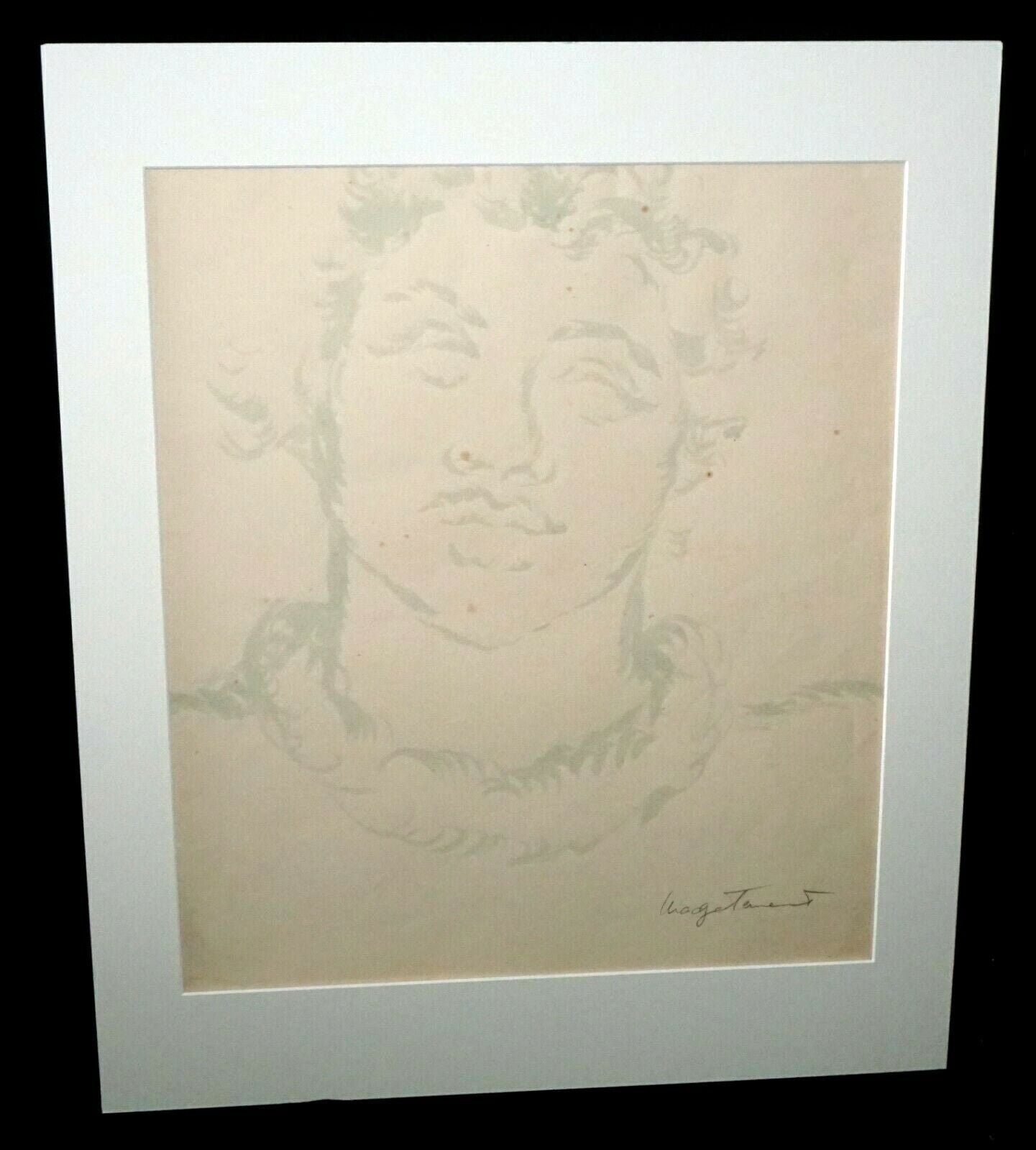 '40 Hawaii Blue WC Painting Hawaiian Woman by Madge Tennent (1889-1972)(DAT)#14