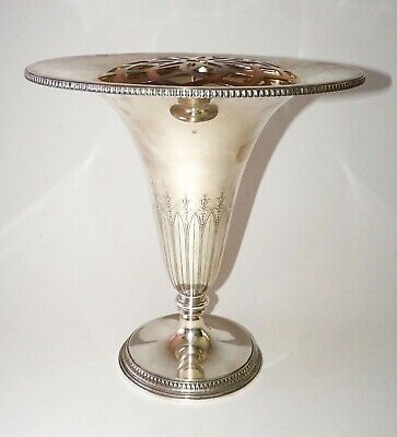 1920s US Large Sterling Silver Trumpet Vase w. Insert by Tiffany & Co. (Cwo)