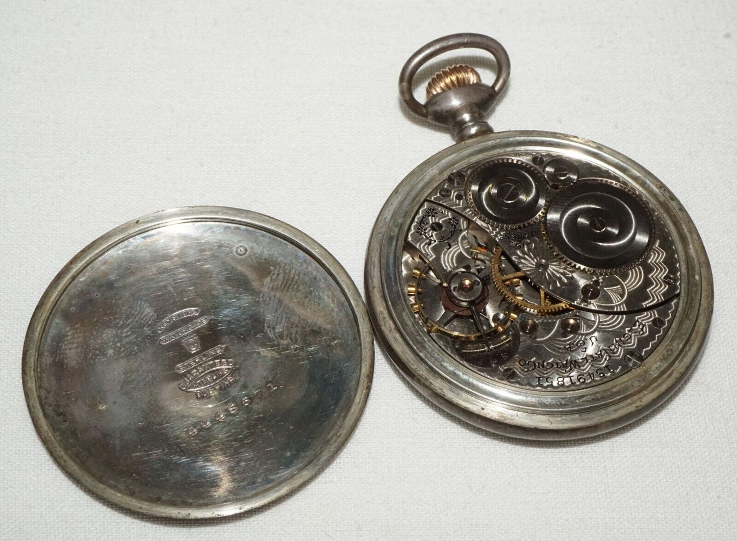 1911 US Sterling Silver Open Face Manual Movement Pocket Watch by Elgin (KoM)