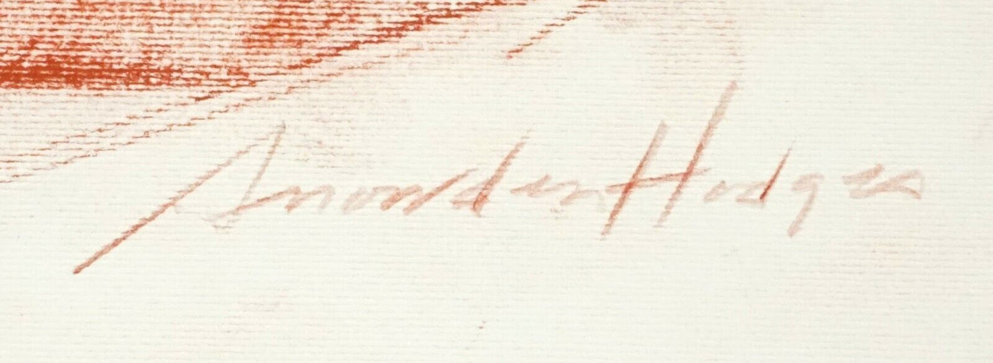 Hawaii Conte Crayon Drawing Seated Male Nude Back View Snowden Hodges (Sho)#40