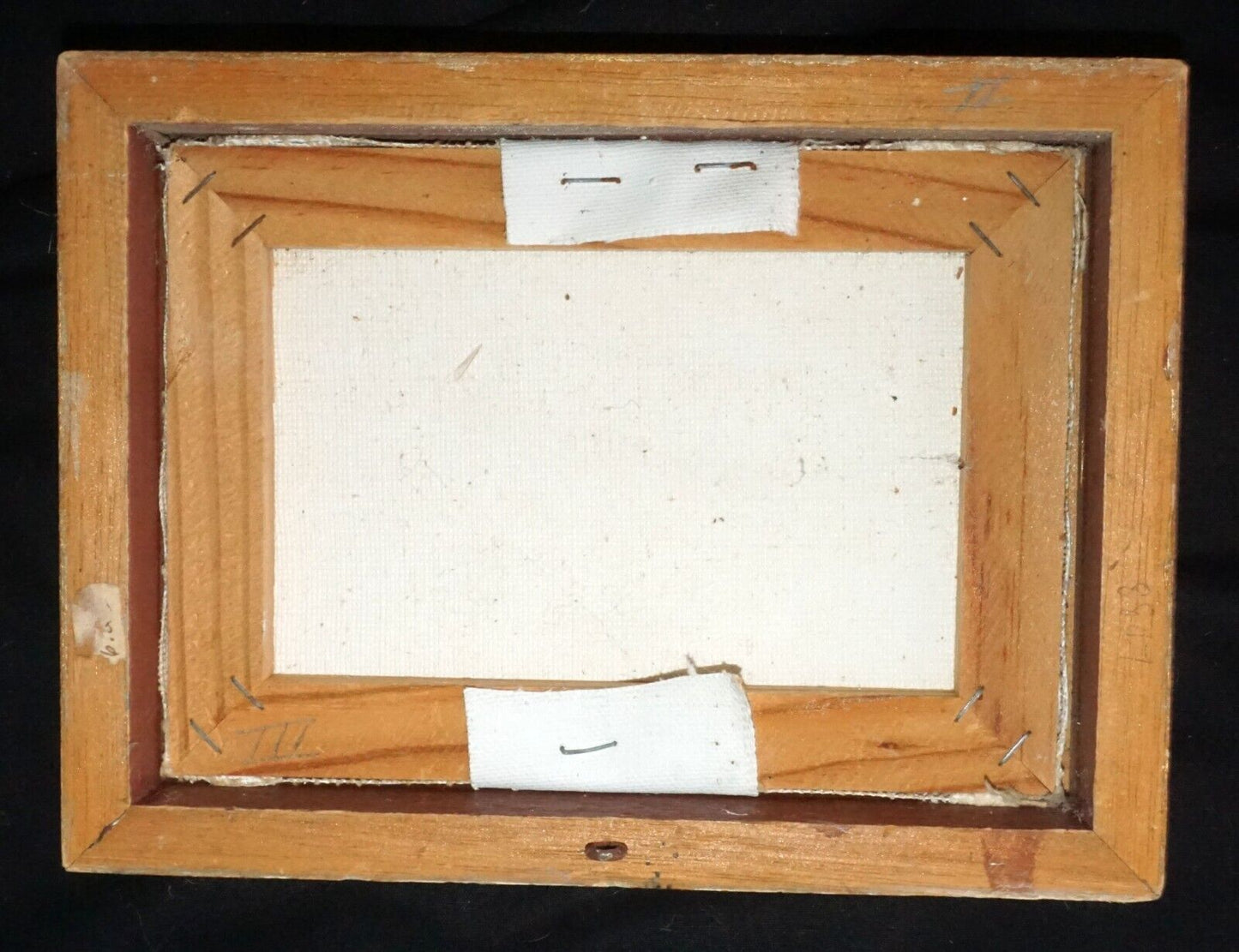 1970s Hawaii Framed Mini Oil Painting "Figure on Oceans Edge" by Bennett (FeH)