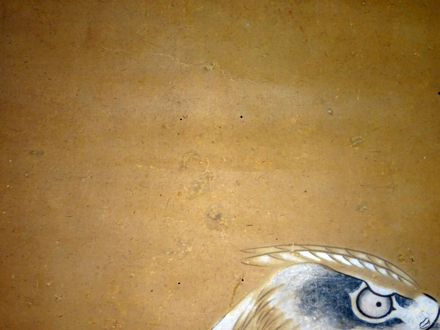1850s Japanese Scroll Painting of a "Hawk Bird of Prey" from Samurai House (Fuj)