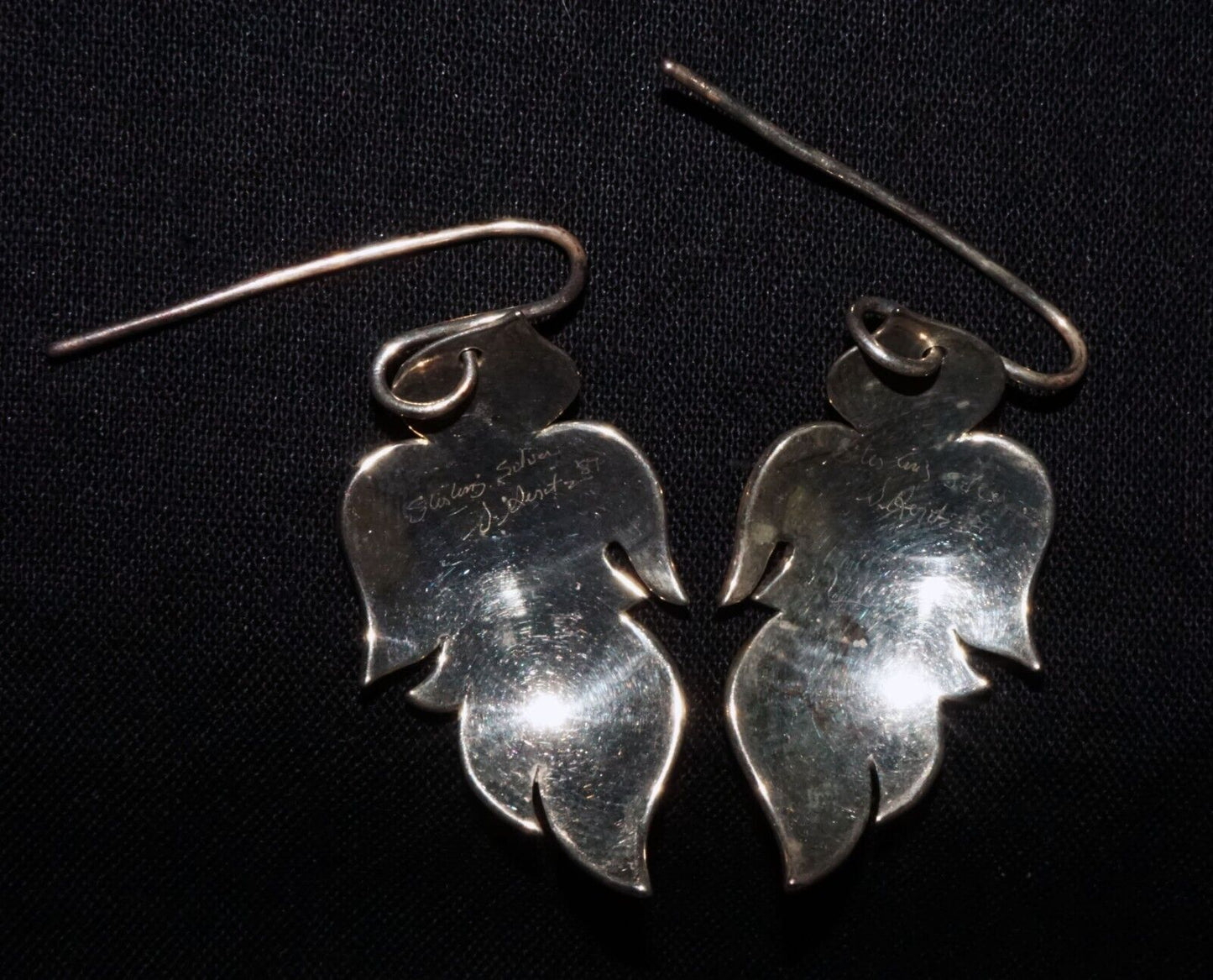 Hawaii Modernist Abstract Figure Sterling Silver Earrings Stephen Geritz (WoJ)