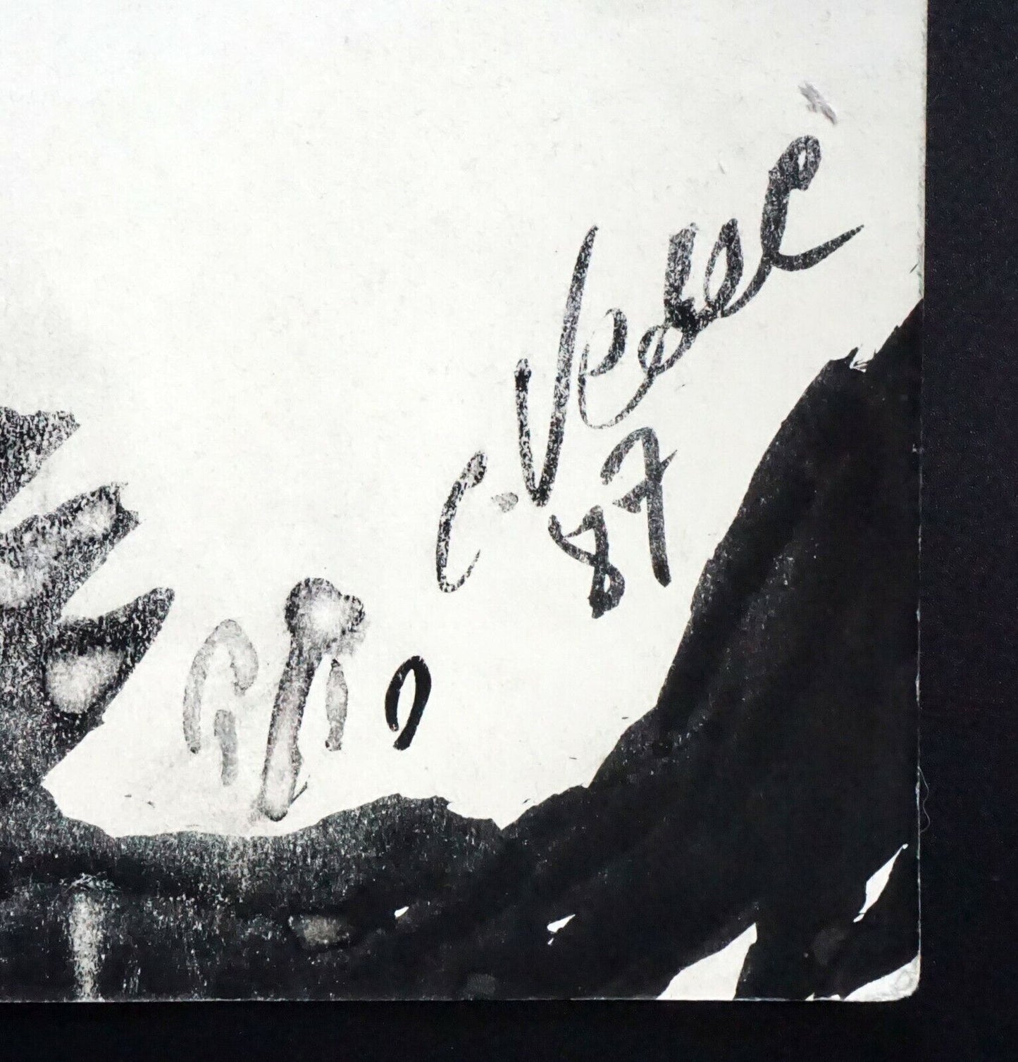 France Outsider Art Ink Portrait Painting Female Portrait Claude Vedel (EtJ)#53