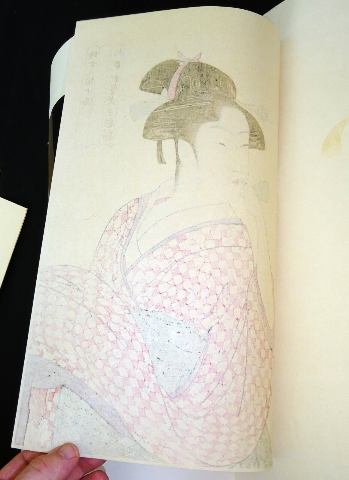 Japanese Woodblock Print Reproduction "Beautiful Woman" after Utamaro (Fur)