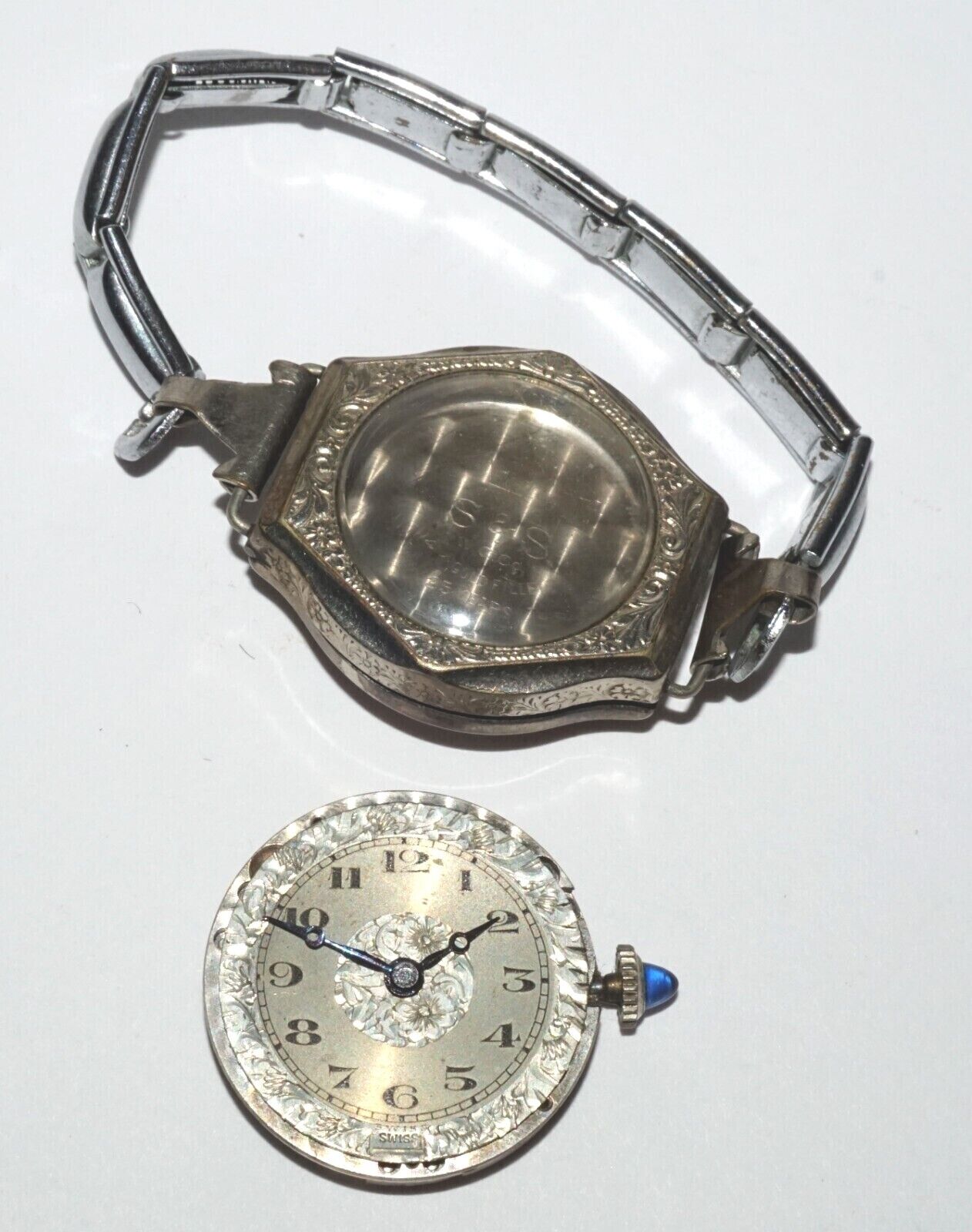1930s Swiss Wrist Watch Case & Movement by Sirom Watch Co. (LeL)