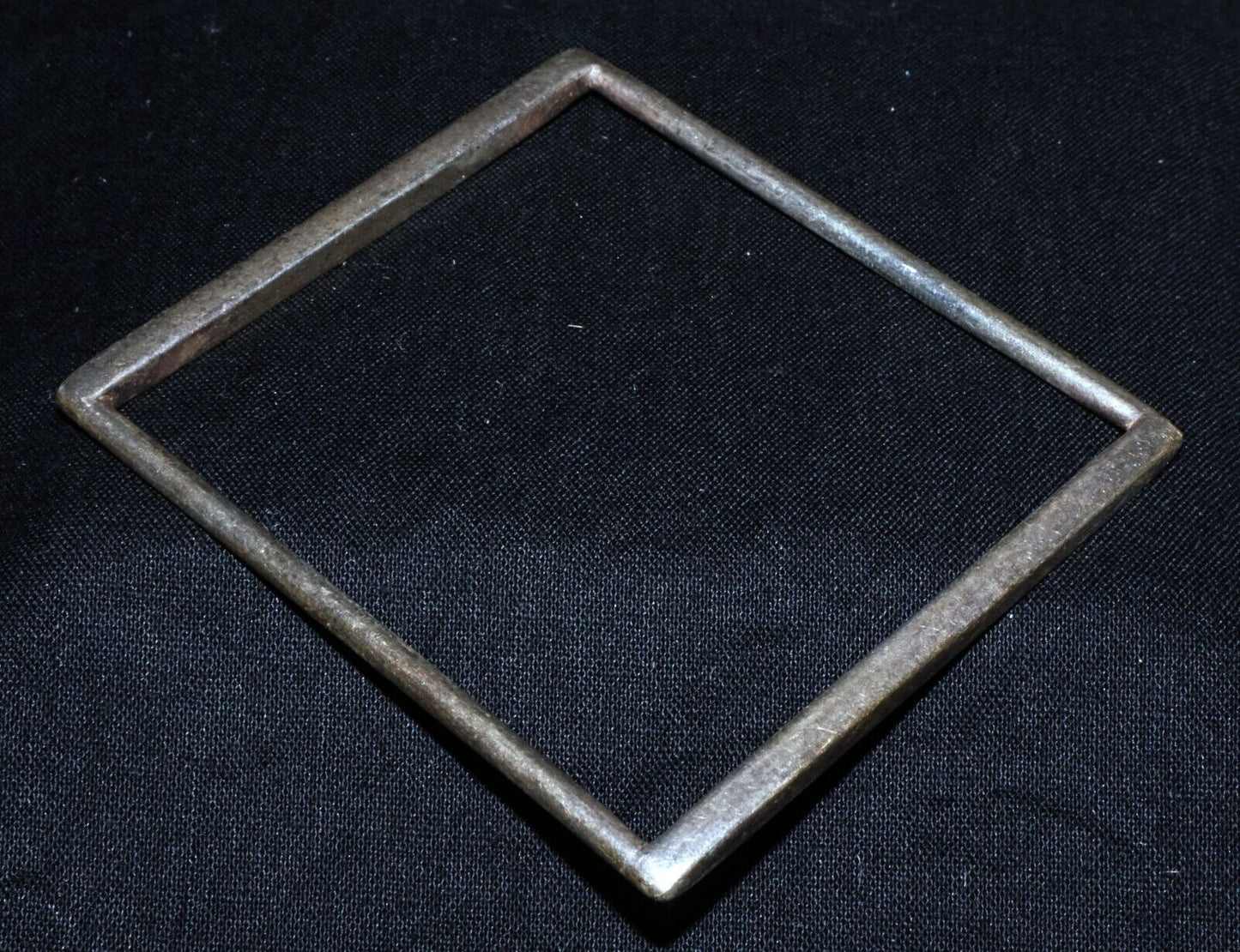 Vintage Modernist Unmarked Silver Square Bangle Bracelet unsigned (WoJ)