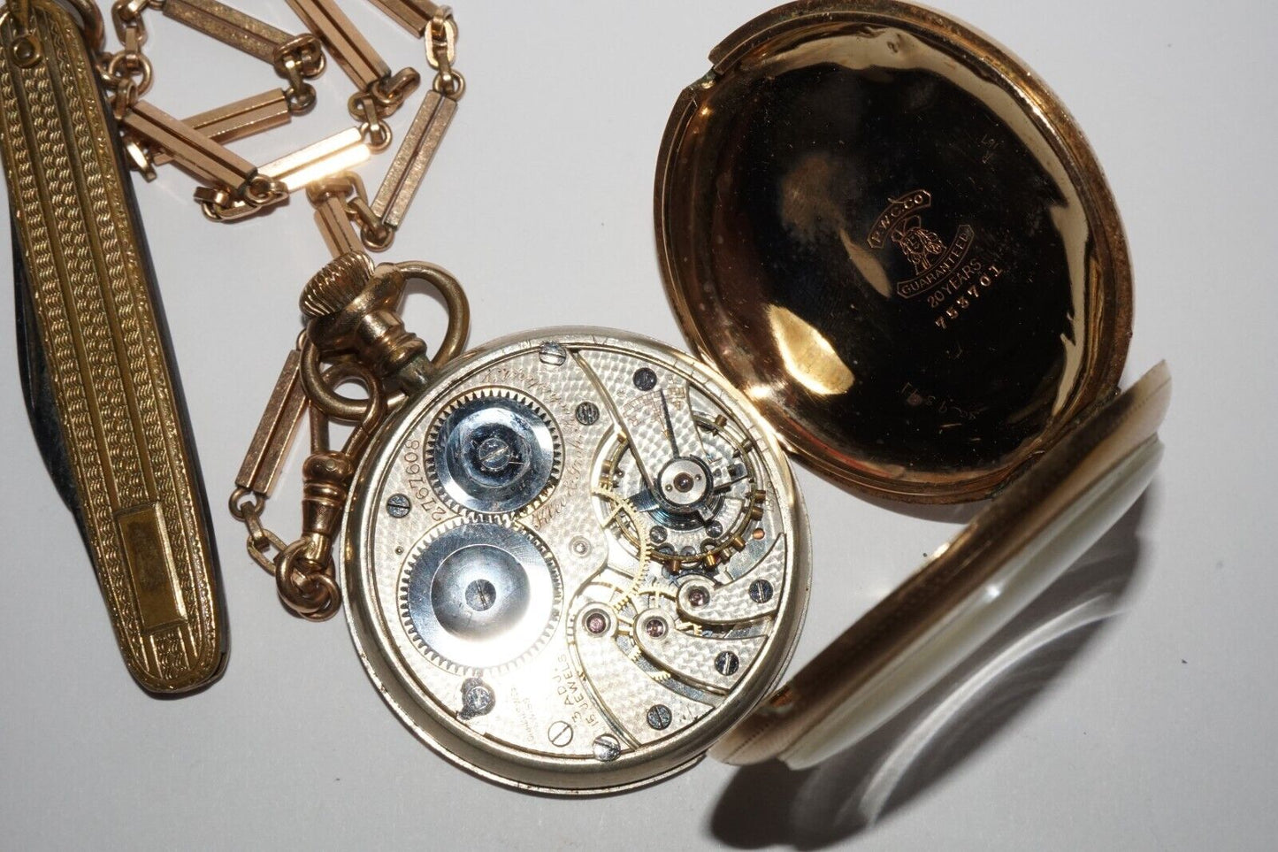 1912 Swiss Longines Pocket Watch Movement for Klee & Groh Rochester N.Y. (LeL)