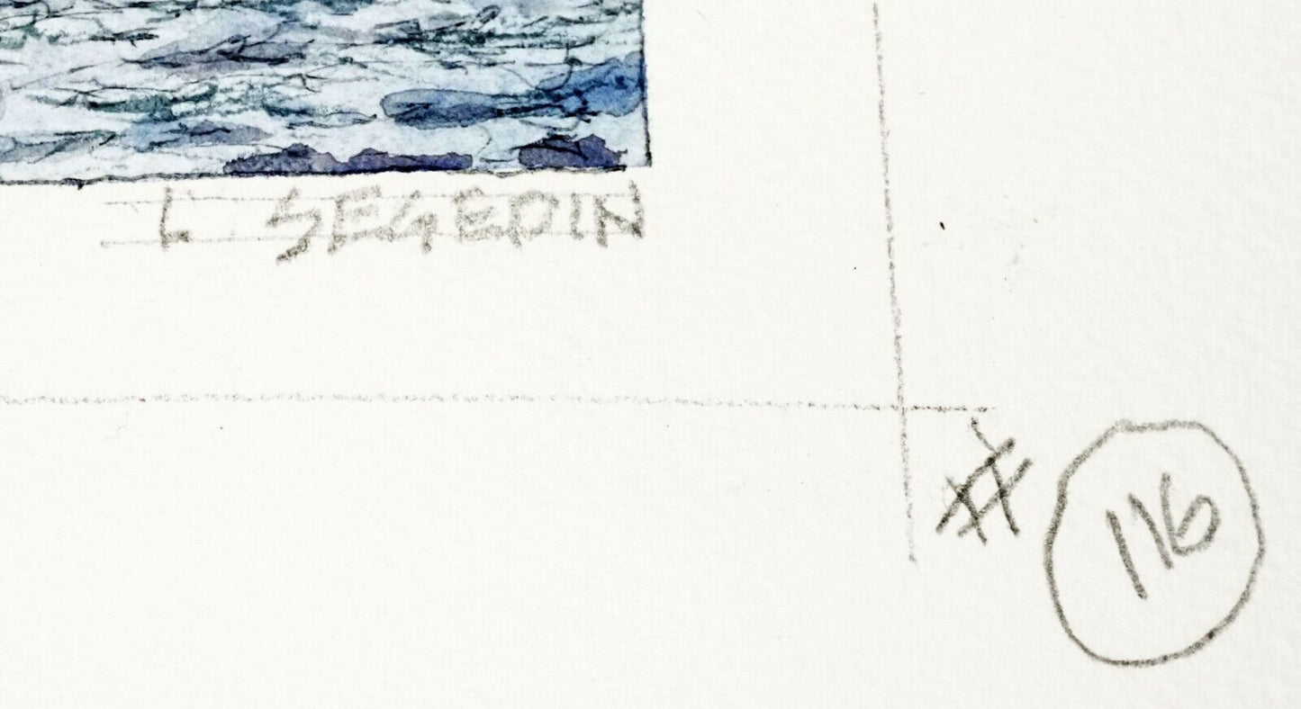 Hawaii Watercolor Painting "Pau Hana Regatta of off Waikiki" by L. Segedin #116