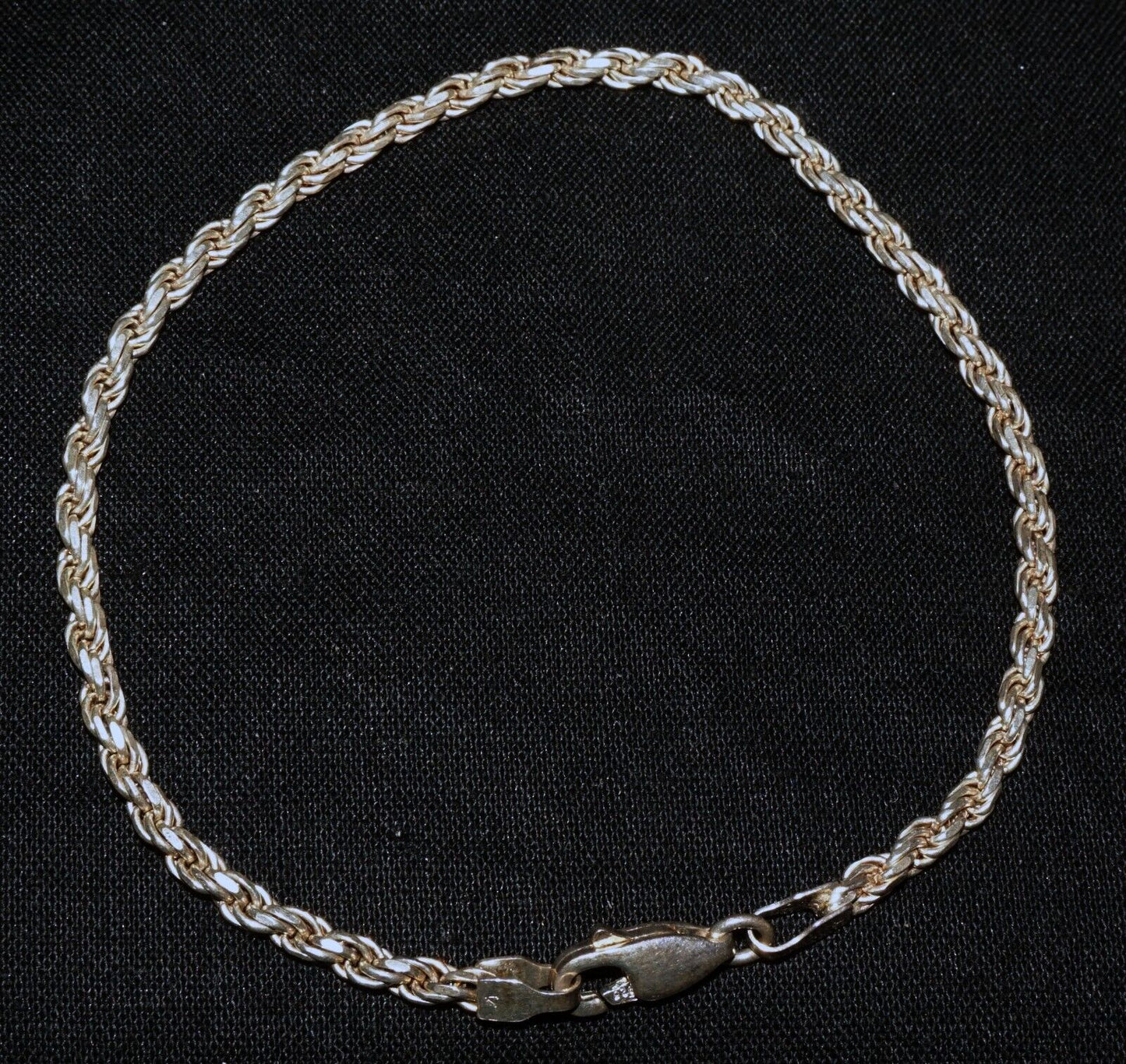 Vintage Italian Sterling Silver Twisted Rope Motif Bracelet (MuS)