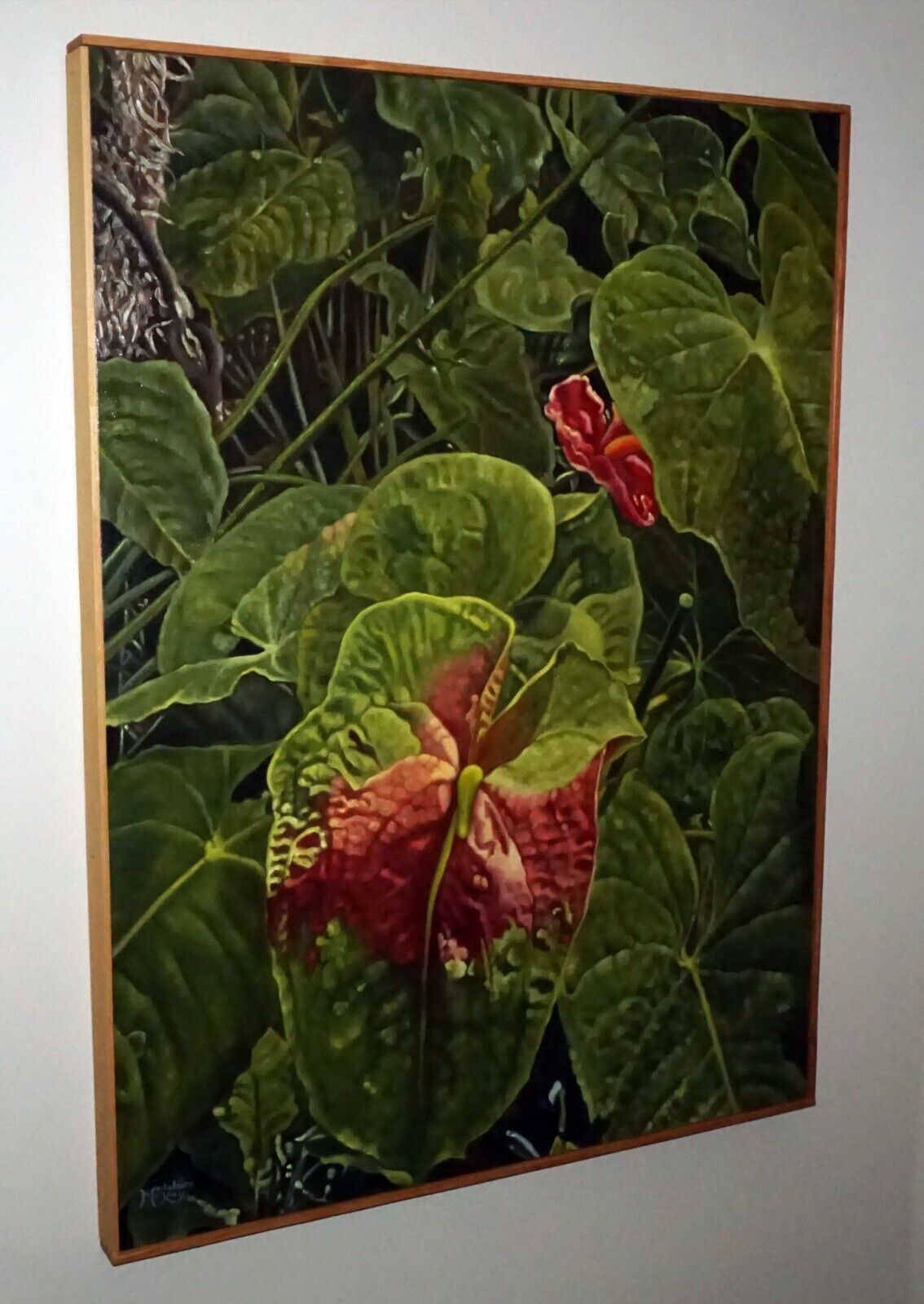 Hawaii Classic Realism Style Oil Painting Anthurium Obake Madeleine McKay (McM)