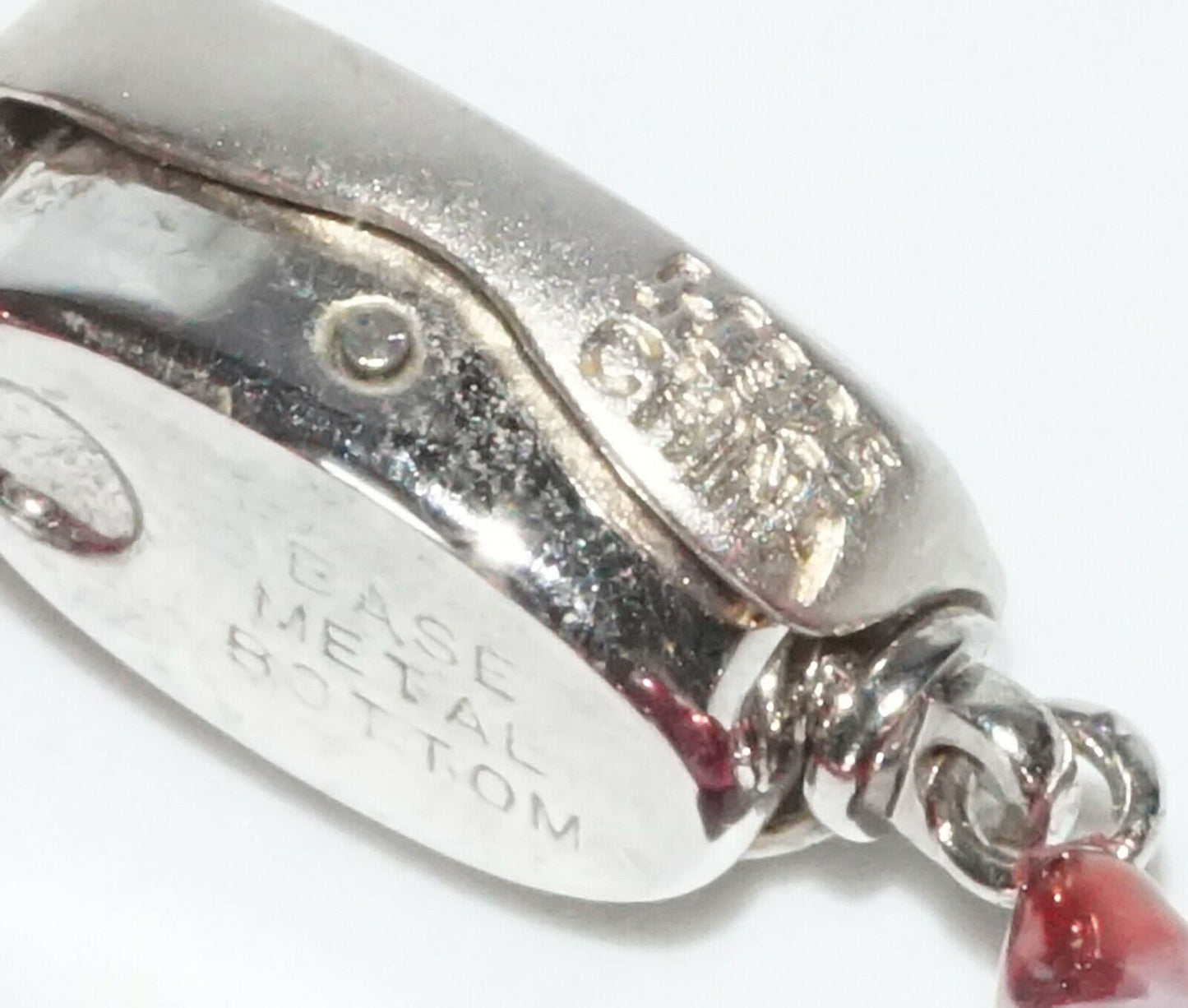 3Pc Chinese Sterling Silver Red Baroque Pearl Necklace & Earrings (SaR)#443