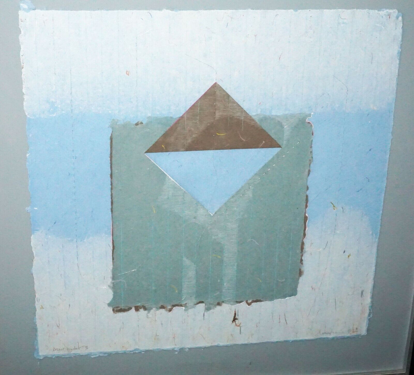 1982 Hawaii Handmade Paper Collage "Corner Window III" by Marcia Morse (***)