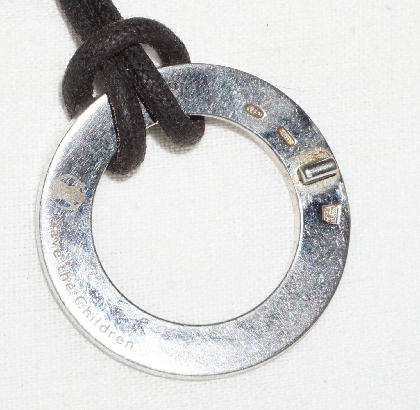 Vintage Italy Save The Children Sterling Silver Disk Pendant by Bulgari (JoD)