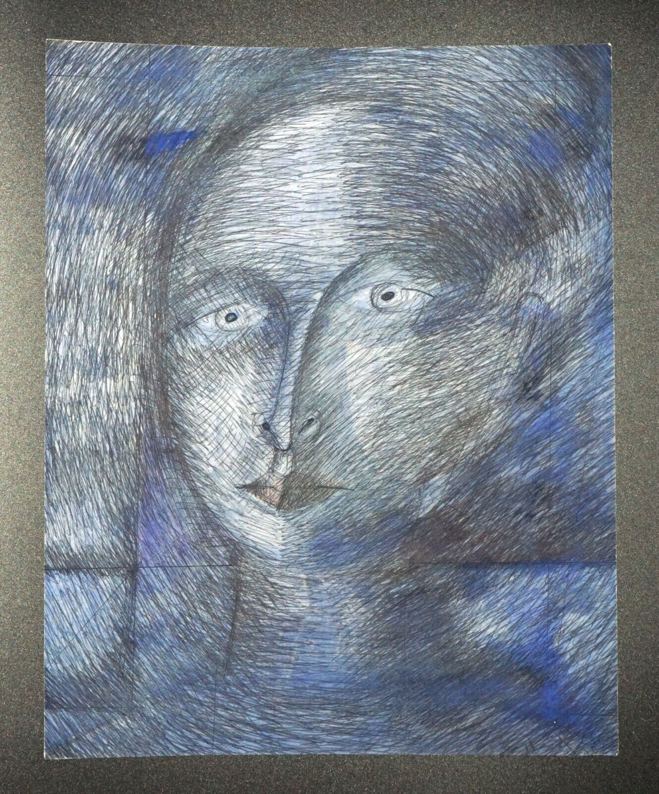 France HI Outsider Art Mixed Media Painting Portrait by Claude Vedel (EtJ)#20