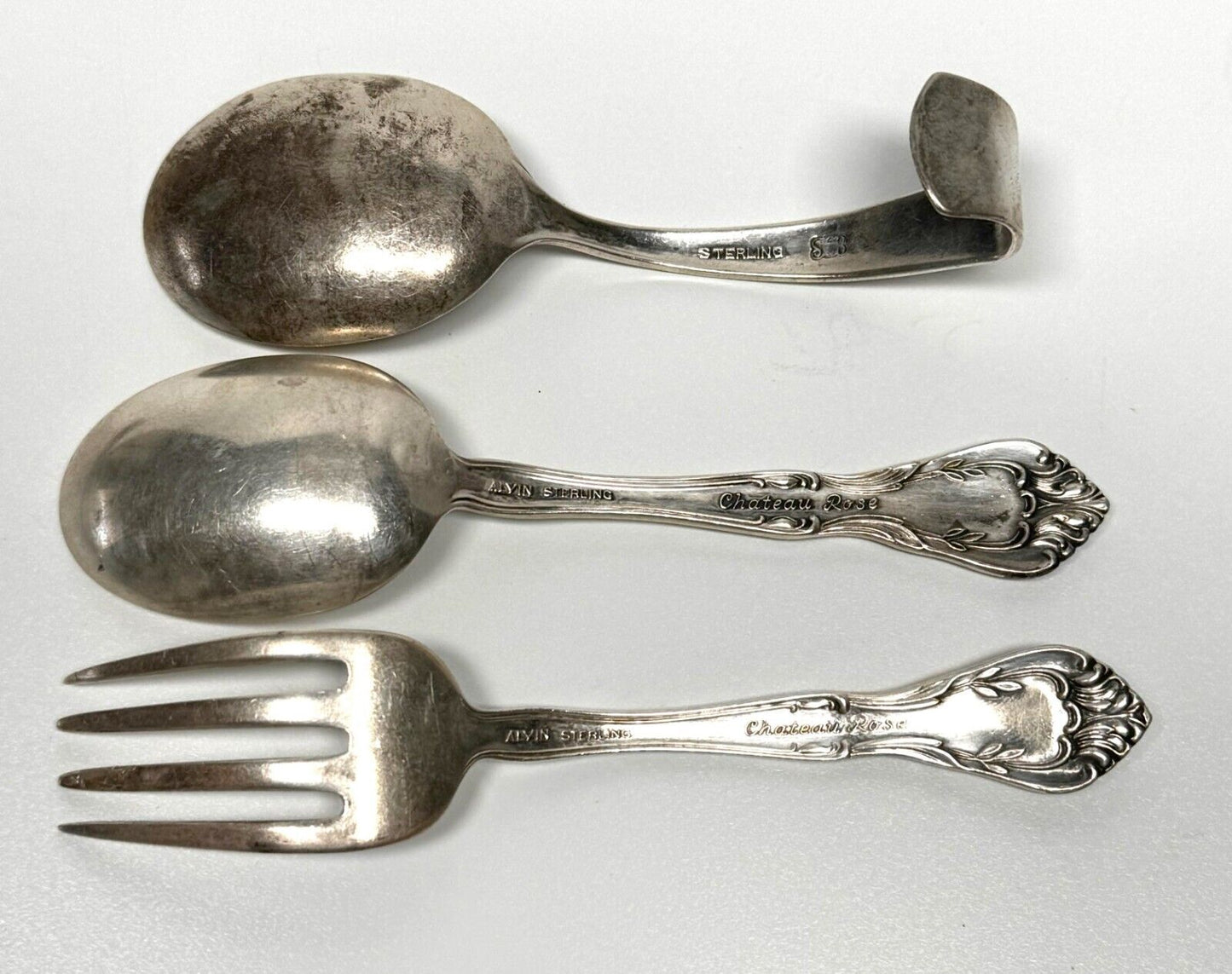 Vintage Sterling Silver Baby Feeding Set – Chateau Rose by Alvin (MiM)