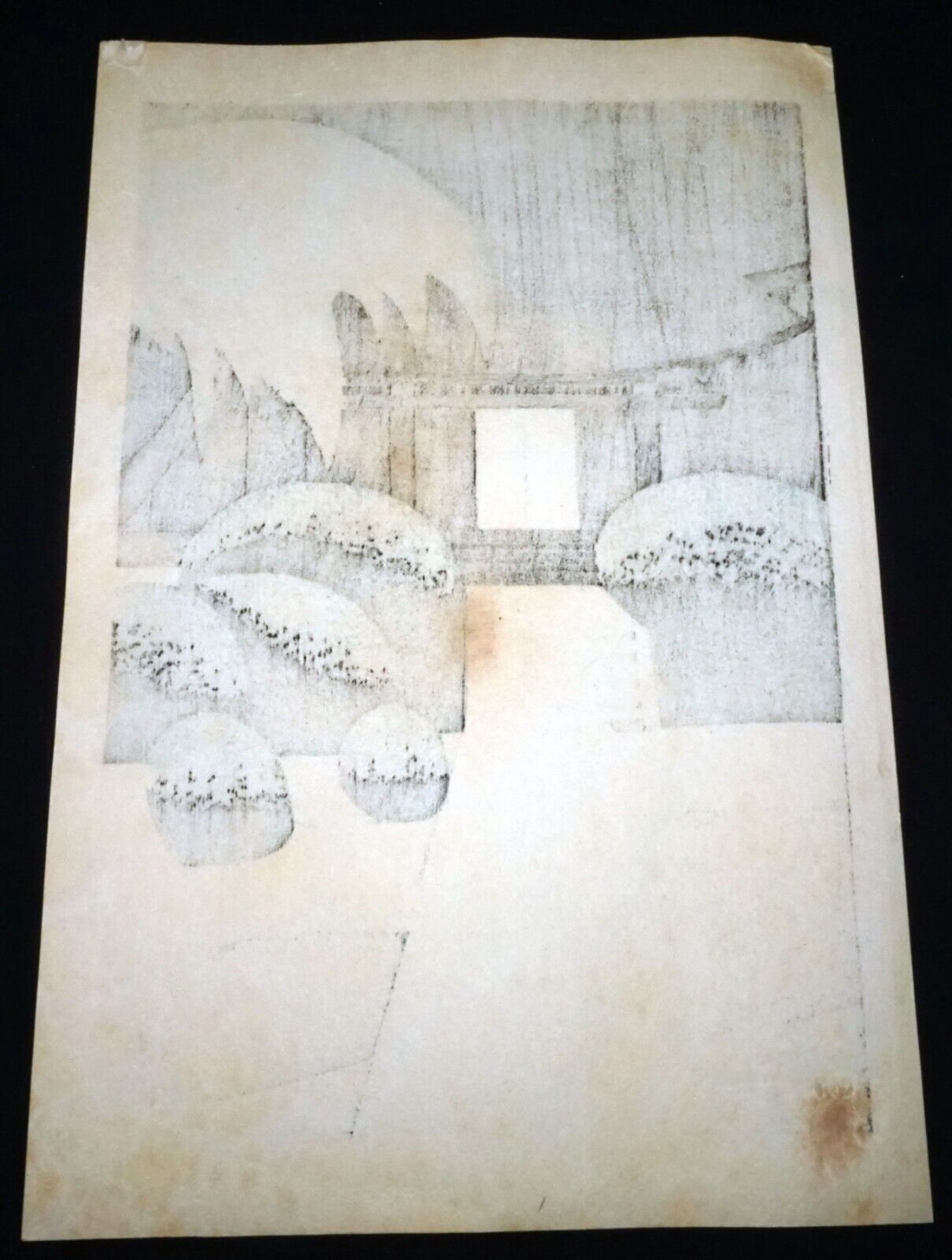1960s Japanese Woodblock Print Kaminoyama Jokoji Temple by Kiyoshi Saito (WaC)