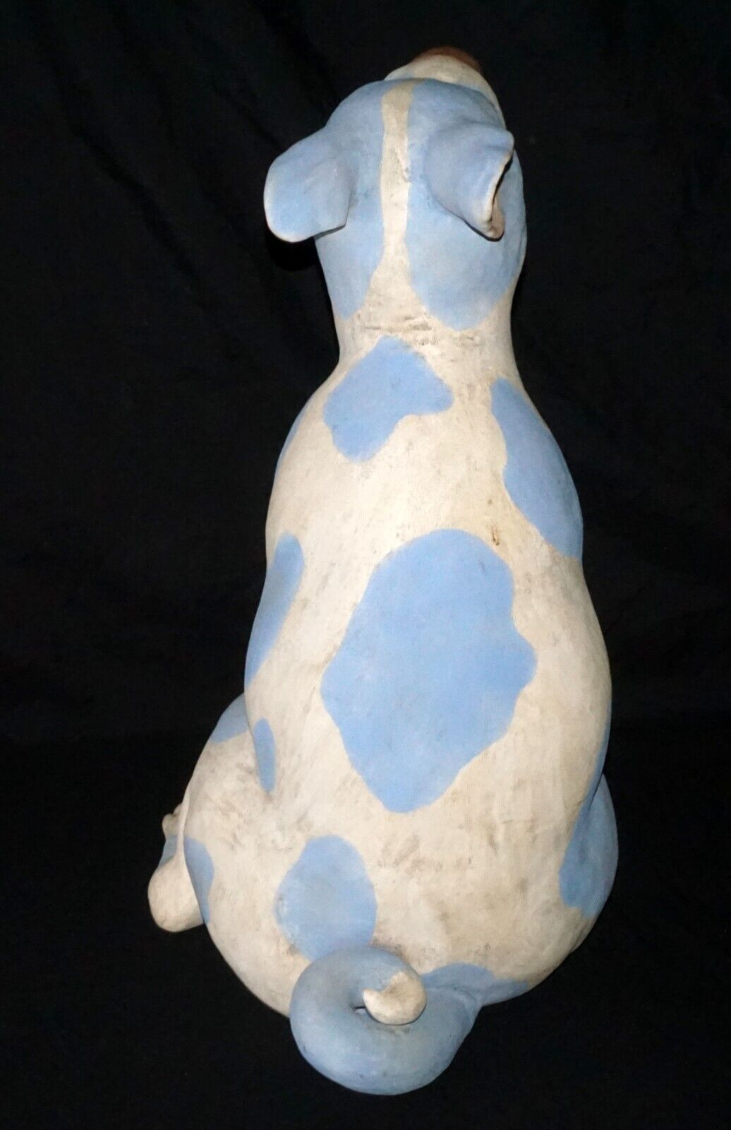 Hawaii Pottery Sculpture Blue Spotted Puppy Dog by Esther Shimazu (B.1957)(McA)