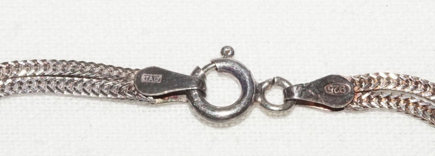 Vintage Italy Sterling Silver Double Chain & Knot Design Bracelet (PiC)