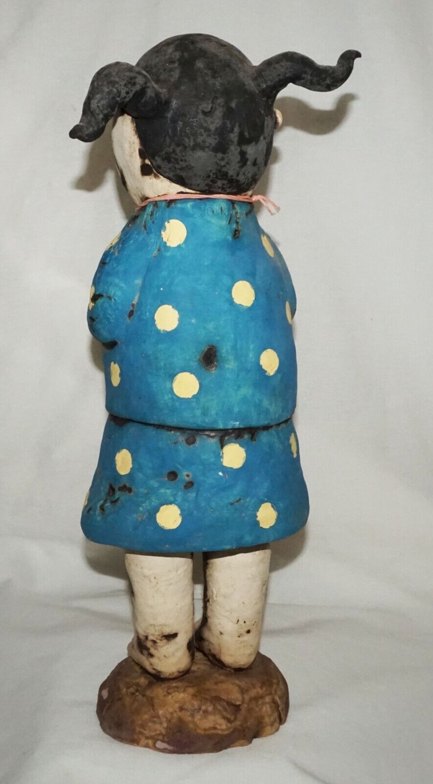 Contemp. Hawaii Pottery Sculpture Ponytail & Love Tattoo Girl by Jo Rowley (CuM)
