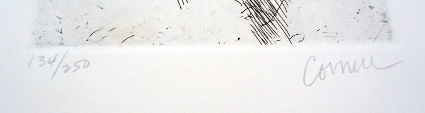 '60s California Etching Print "Male Portrait" by Thomas Cornell (1937-2012)(Mod)