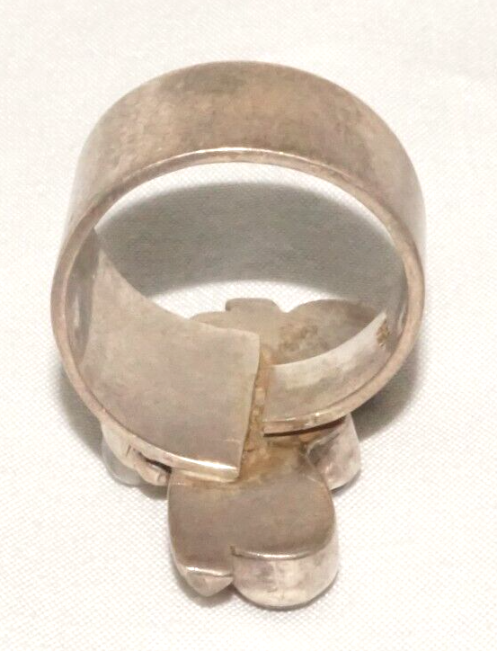 Vintage Sterling Ring Accented w Tanzanite, Garnet & Moonstone Adjust Sz (LoC)L2
