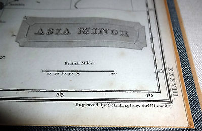 1817 BRITISH FRAMED MAP of ASIA MINOR - DRAWN ARROWSMITH/ ENGRAVED S.Y. HALL(***