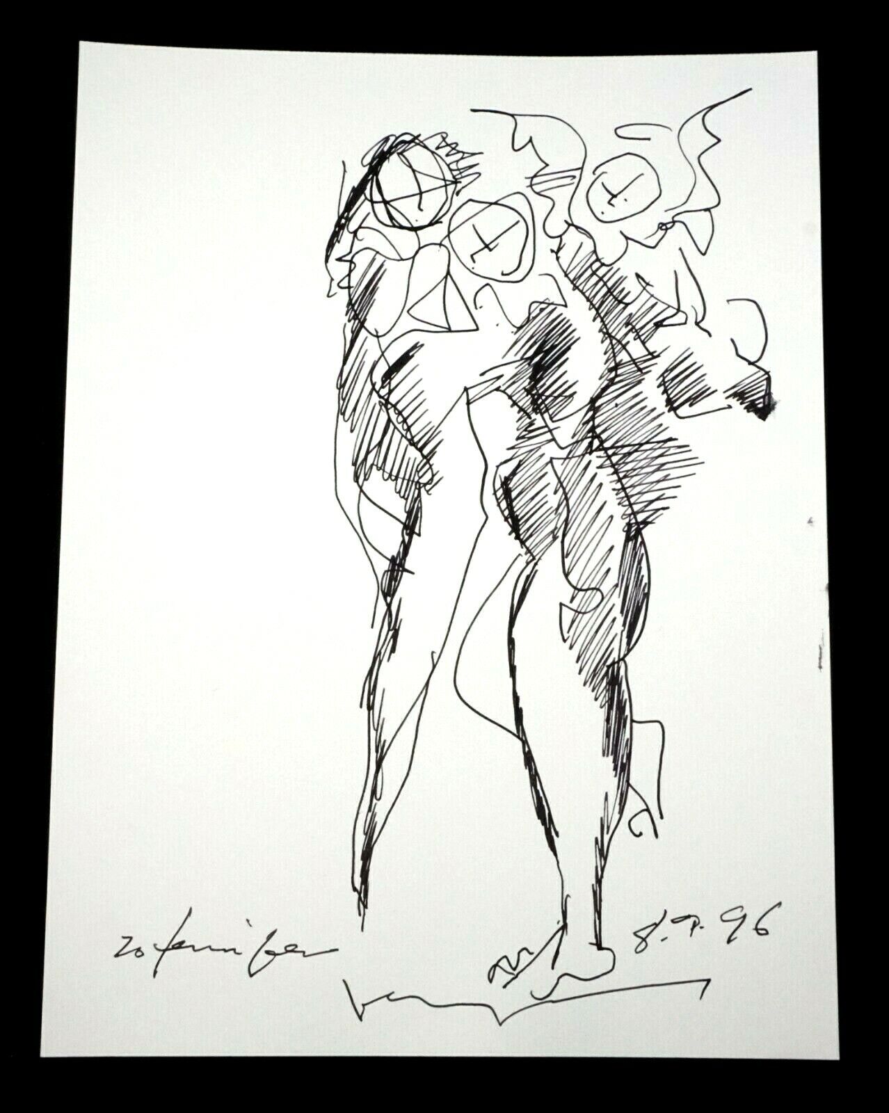 '96 Chinese Hawaii Drawing Figures & Angel by John Chin Young (1909-1997)(SaJ)39
