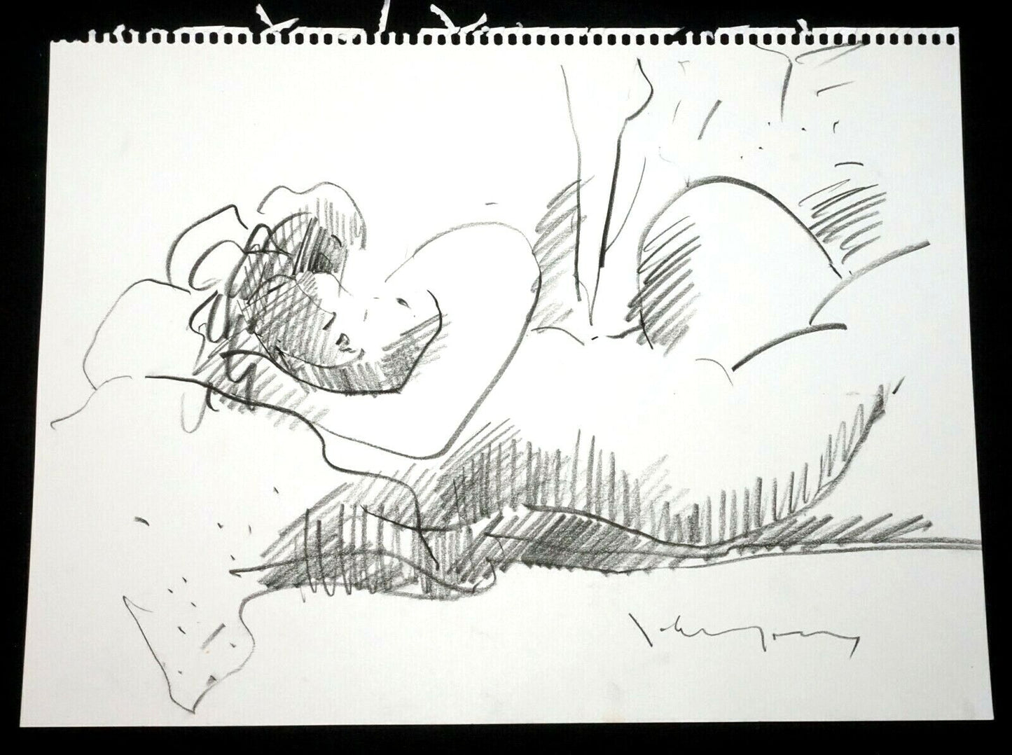 '90 Chinese Hawaii Drawing Reclining Nude by John Chin Young (1909-1997)(SaJ)38