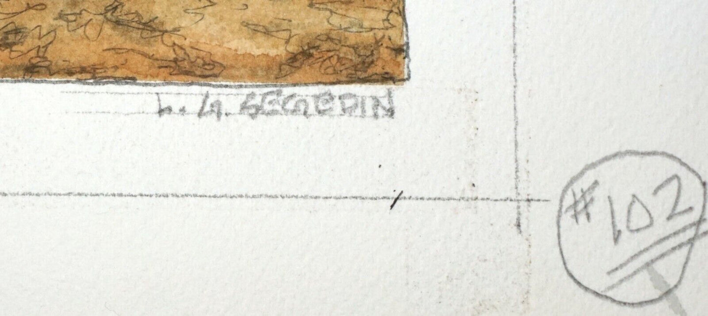 Hawaii Watercolor Painting "Ironwoods at Waimanalo Beach" by L. Segedin #102