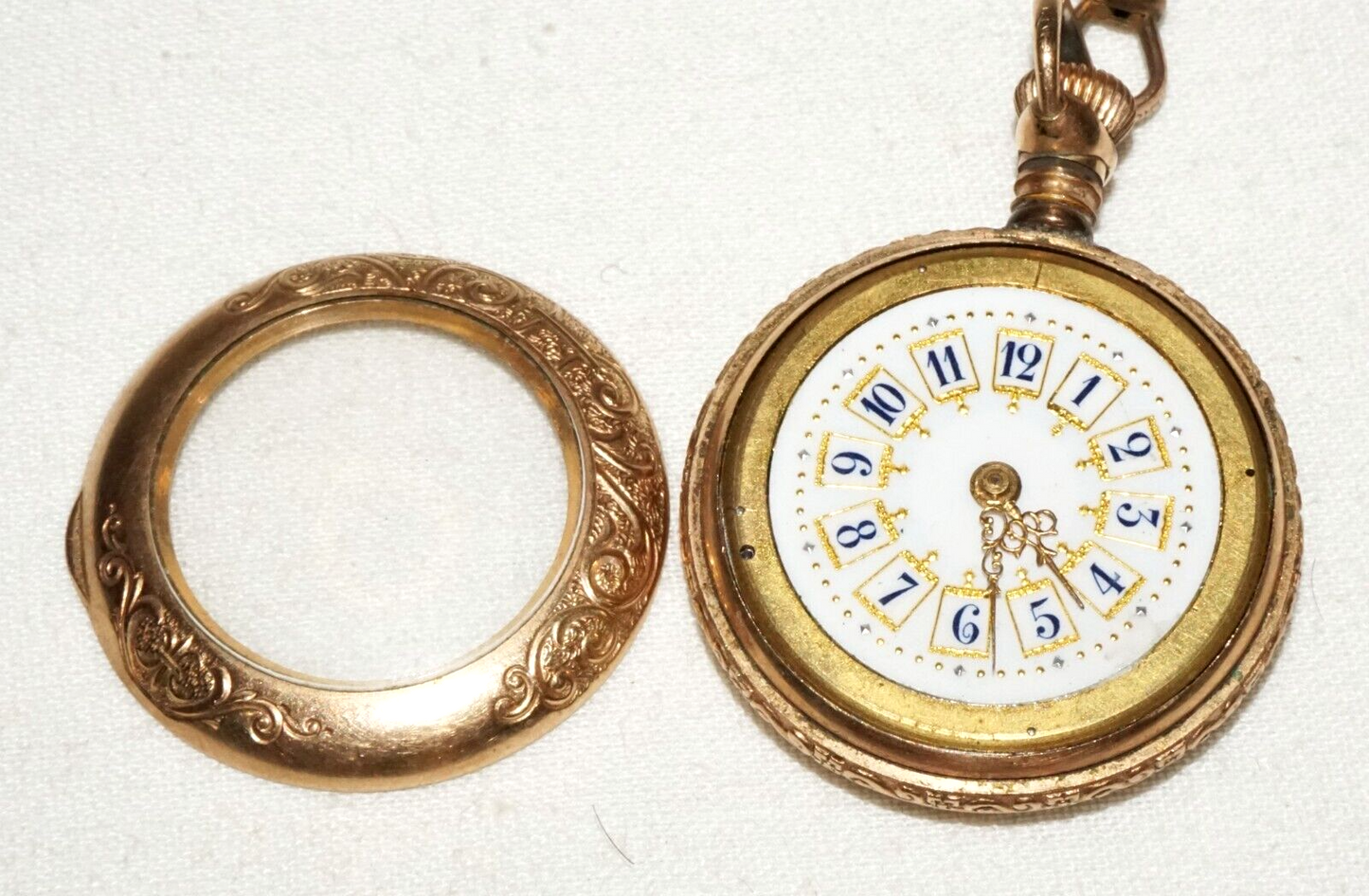 1900 US Gold Plated Ladies Pocket Watch by New England Watch Co. (LeD)