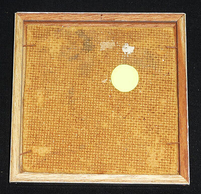 1980's Haitian Acrylic Mini Painting "River & Family"by illegible signed (Stea)