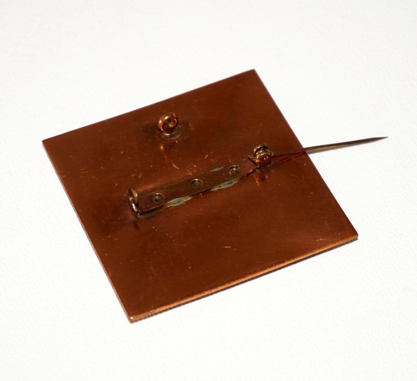 Modernist Copper & Enamel Abstract Motif Large Pendant by Chiye (Bsg)