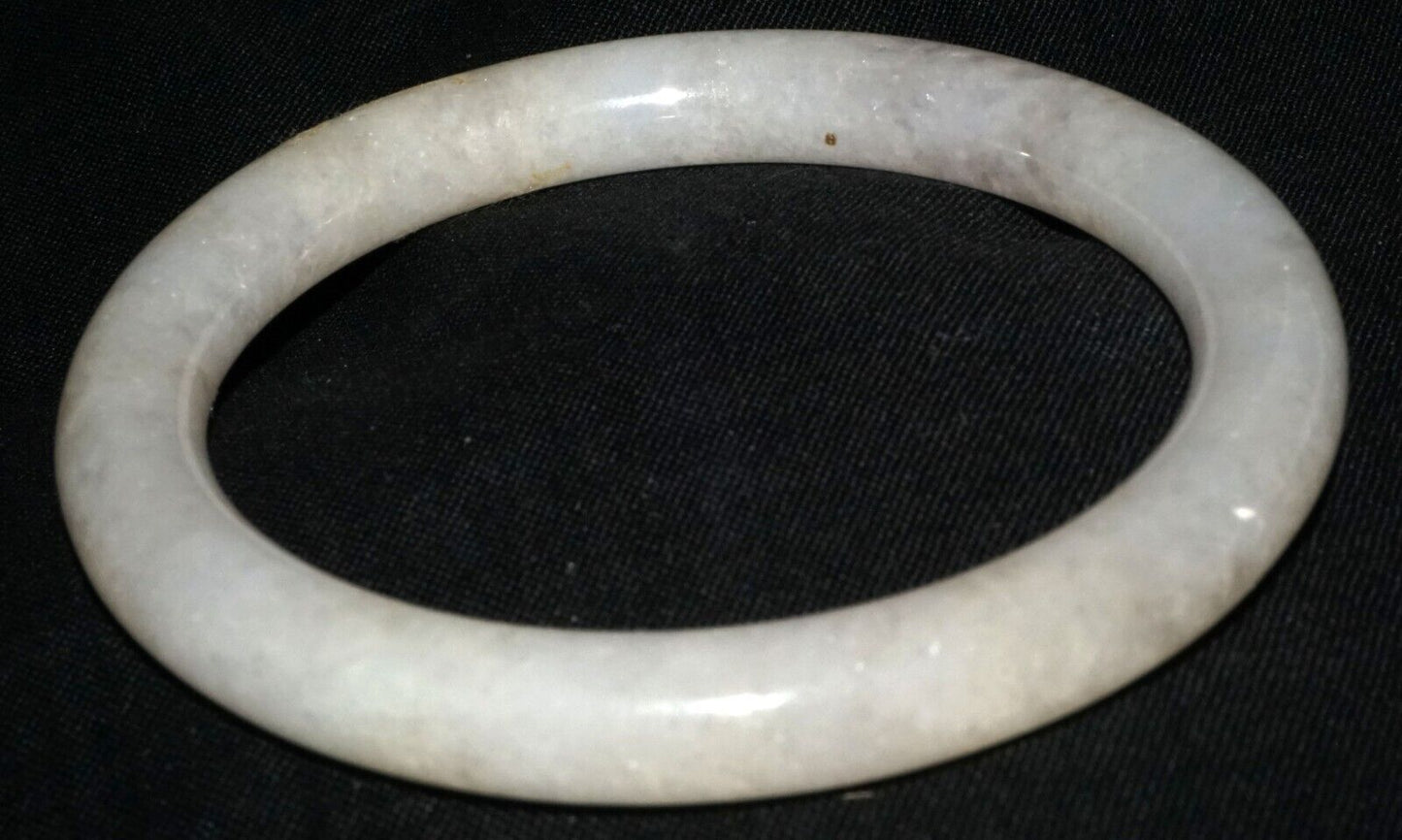 Vintage Chinese Pale Gray Lavender Jadeite Jade Bangle Bracelet (LeS) B60