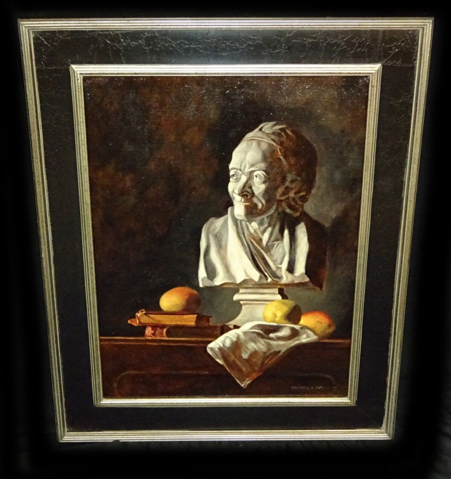 Hawaii Oil Still Life Painting "Voltaire with Mangos" by Snowden Hodges (Sho)