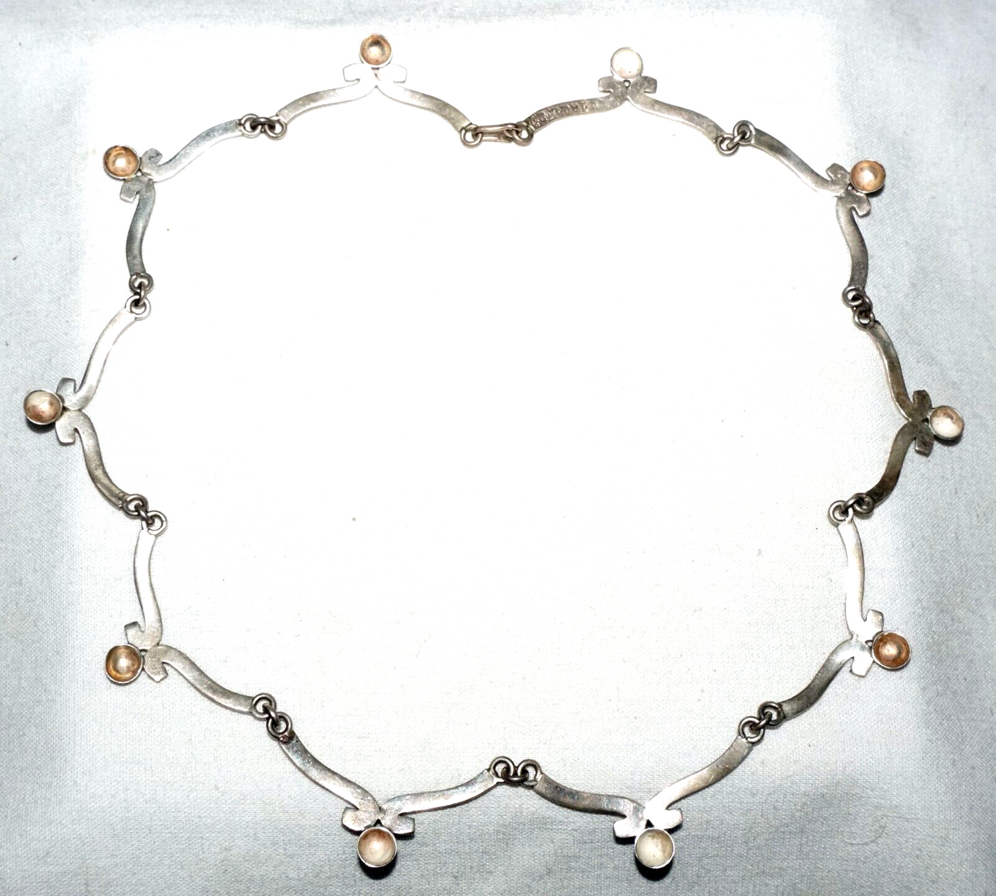 Vintage Mexican Sterling Silver Sectional Choker Necklace signed (LeS)L24