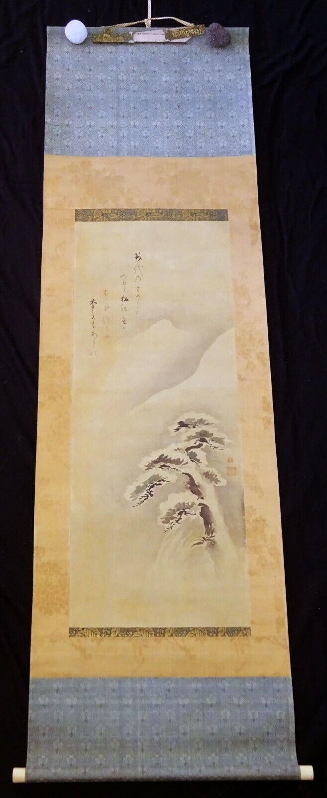 18C Japanese Tokugawa Painting Pine Tree in the Snow by Kano Horikawa (MoW)
