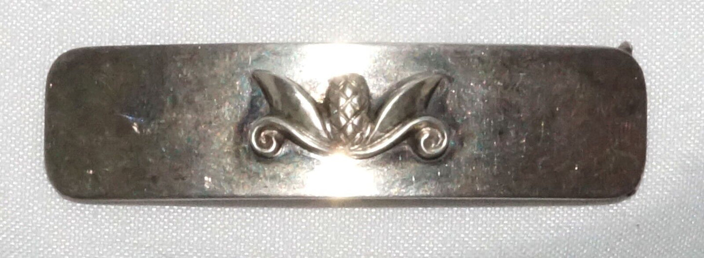 Vintage Georg Jensen Style Sterling Hair Clip w Acorn Accent (QuC) 24