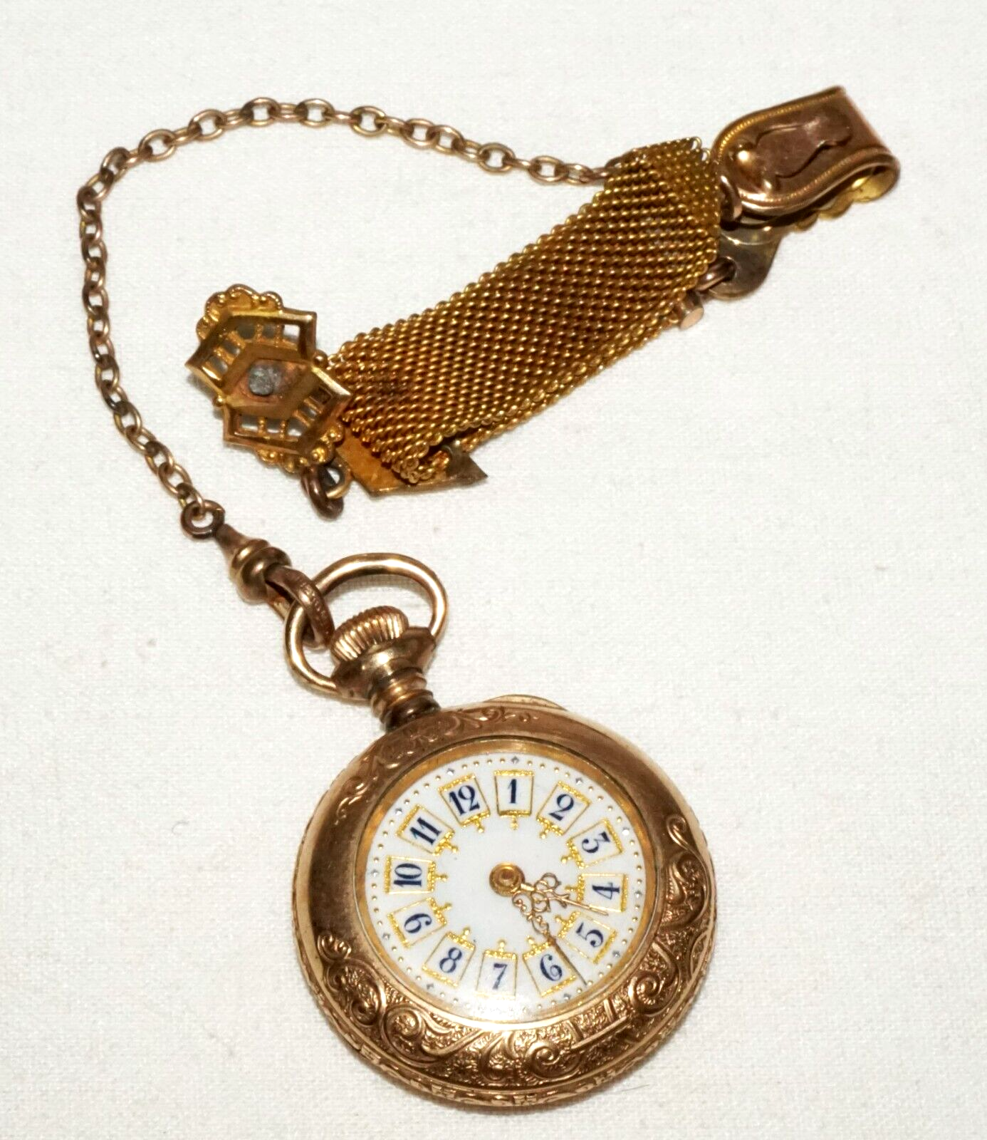 1900 US Gold Plated Ladies Pocket Watch by New England Watch Co. (LeD)