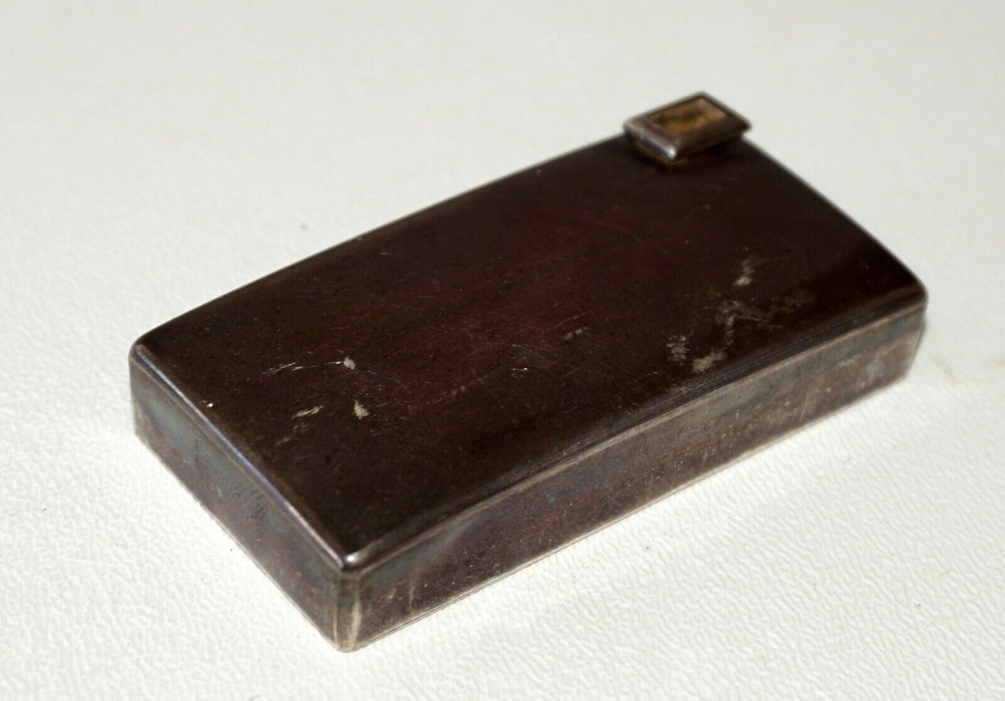 Antique Japanese Unmarked Silver Rectangular Water Dropper & Frame (NiT)