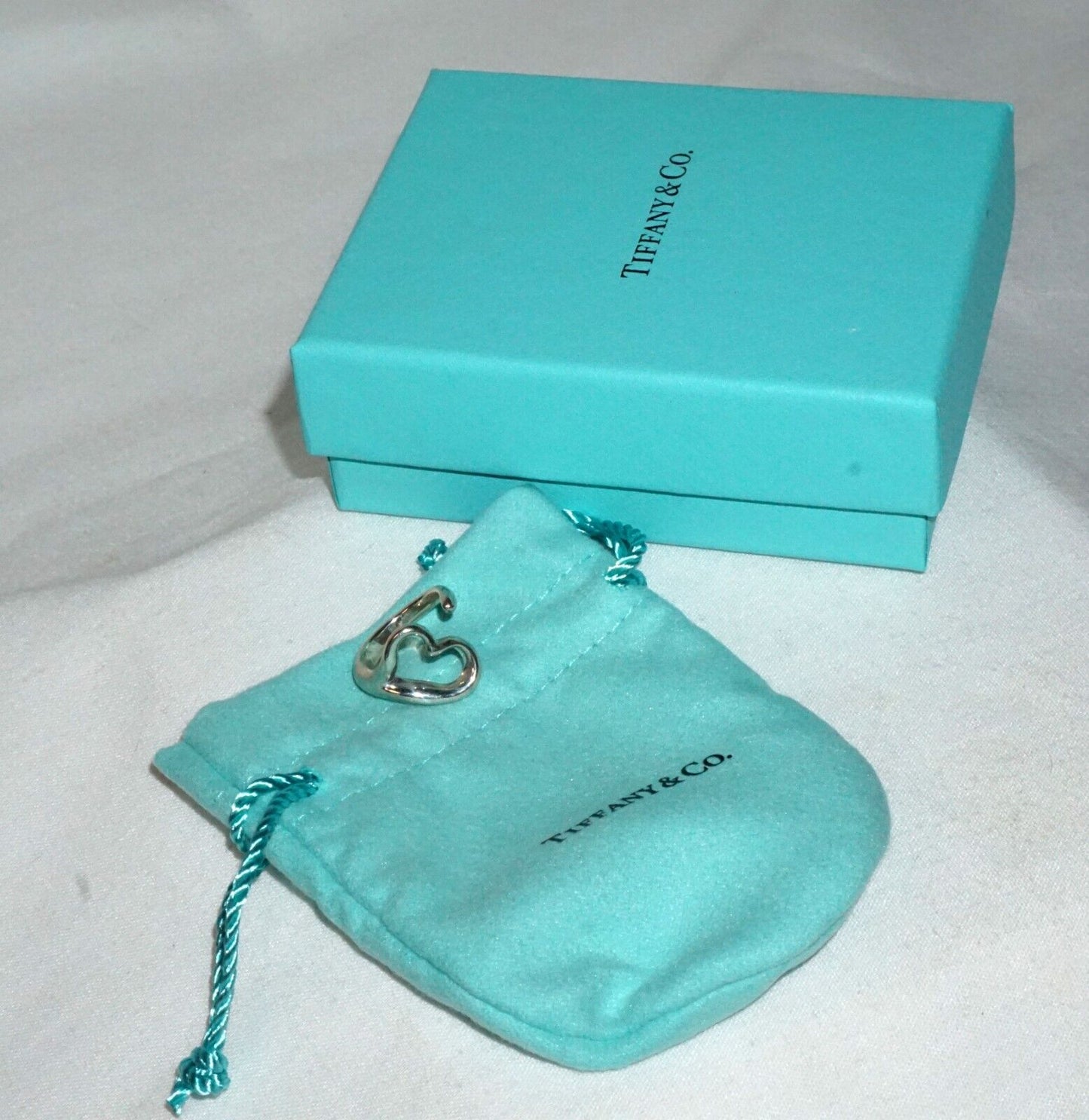 Vtg French Sterling Silver Open Heart Ring Sz.4 Elsa Peretti Tiffany & Co. (InS)