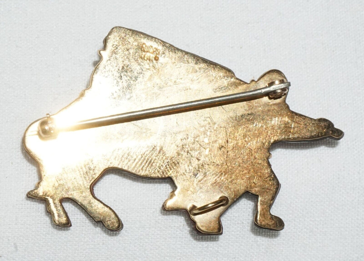 Antique Japanese Menuki set 18k Yellow Gold Brooch Pendant by Gump's (GeB)#8