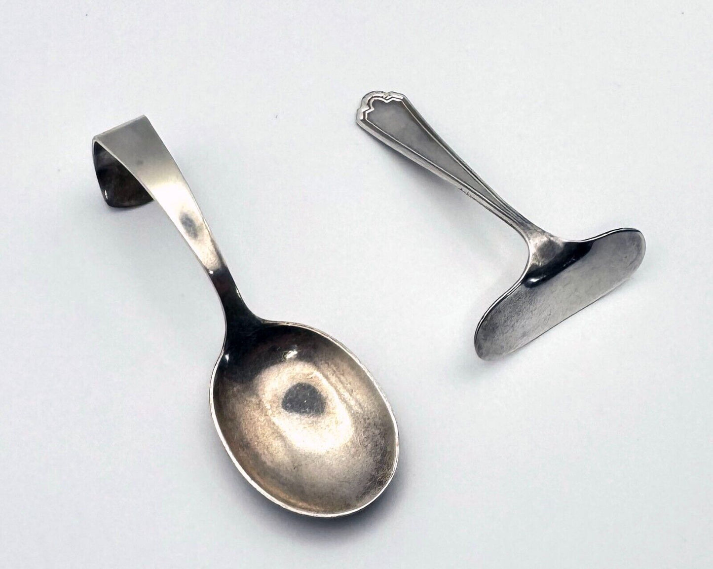 Vintage Sterling 925 Baby Infant Silverware / Pusher & Spoon (MiM)