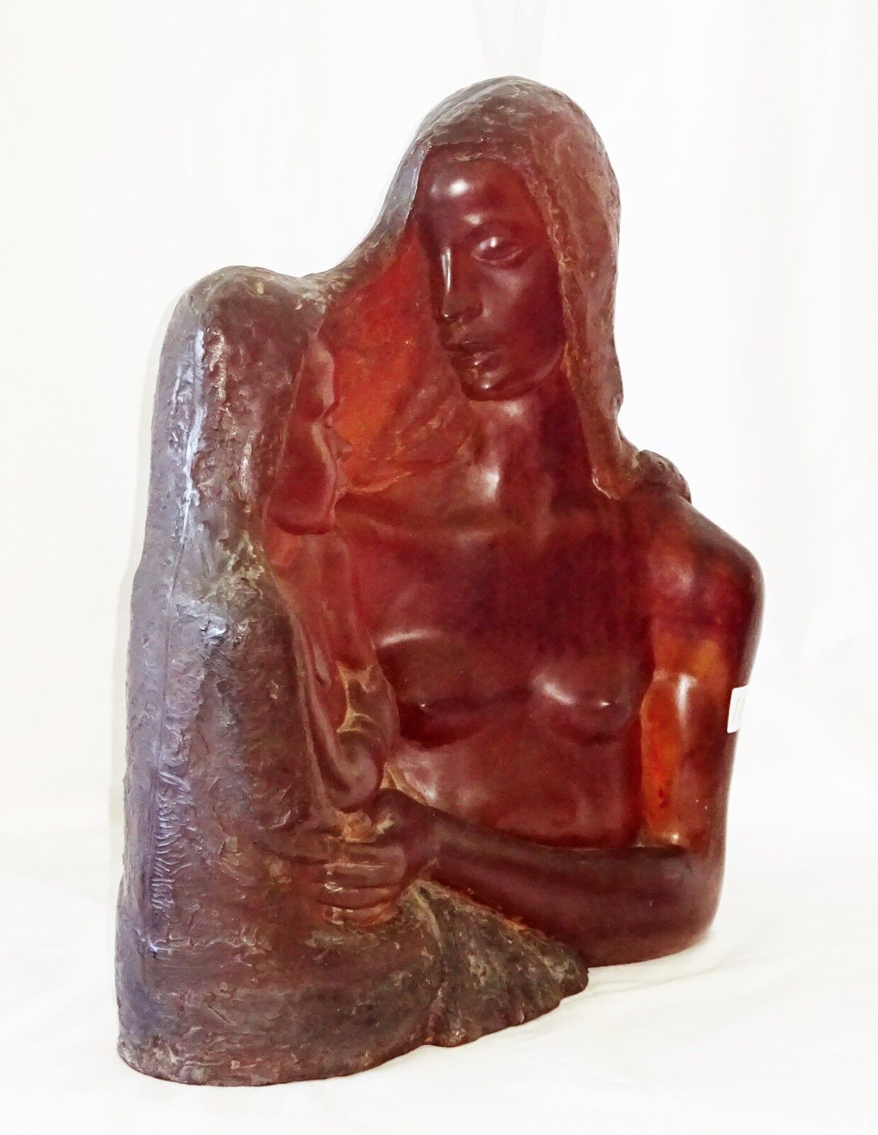 1940 Belgium Resin Sculpture "Mother & Child" by Helene Sardeau (1899-1968)(New)
