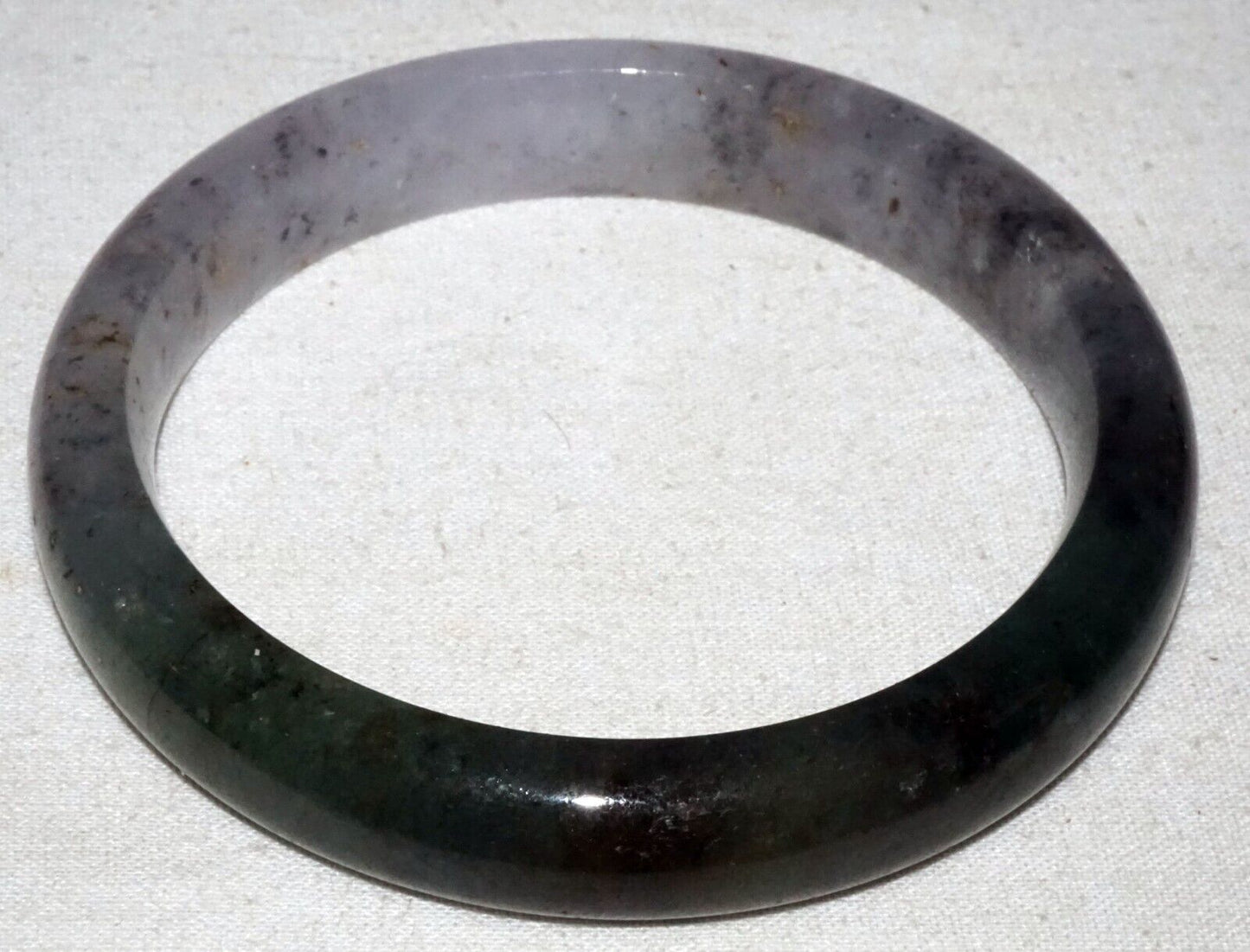 Vintage Chinese Grey Lavender & Green Jadeite Jade Bangle Bracelet (LeS)L25